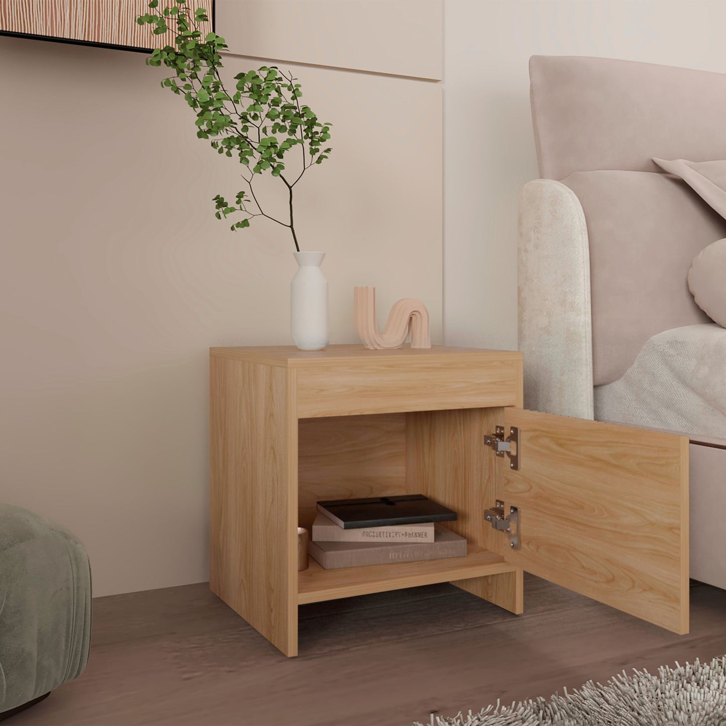 Mesa De Noche Colore 41X40X35 Rta Fresno Eu