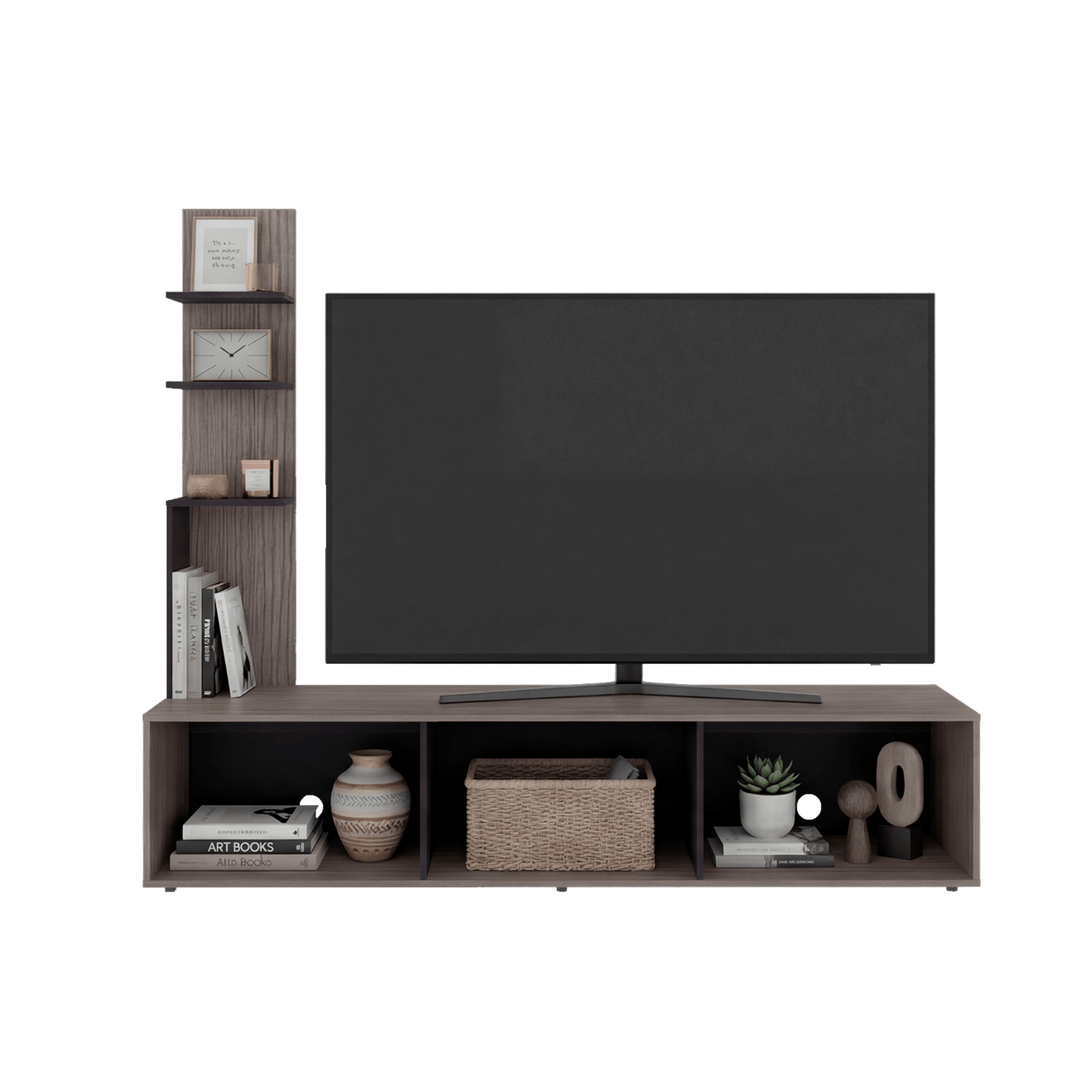 Centro De Entretenimiento 65" Canarias 161X190X40 Positano Wengue Zf
