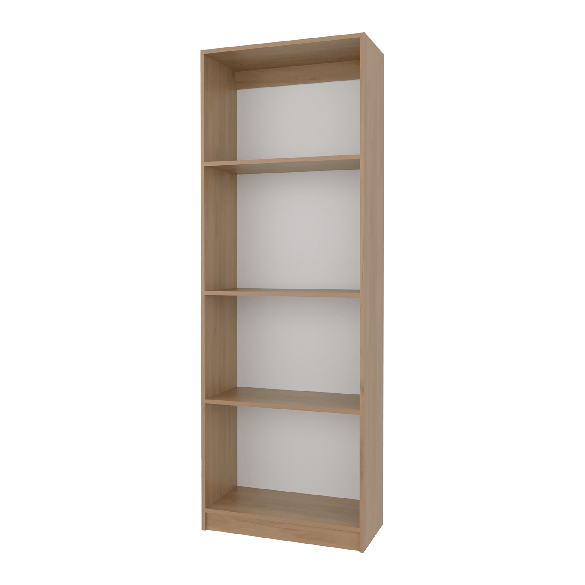 Biblioteca Home 4 Espacios 180X62X29 Rta Fresno Europeo + Blanco Zf
