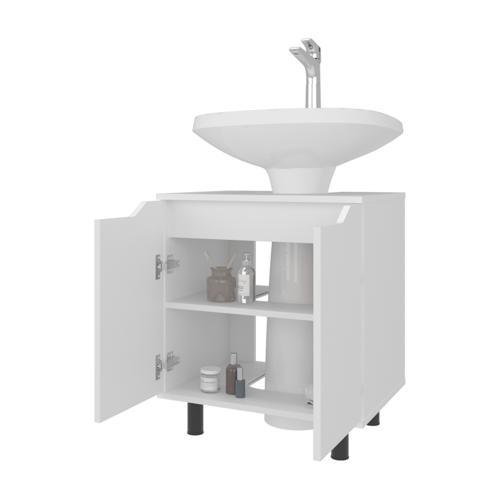 Mueble Lavamos De Pedestal Marlo 63X55X41 Rta Blanco Zf
