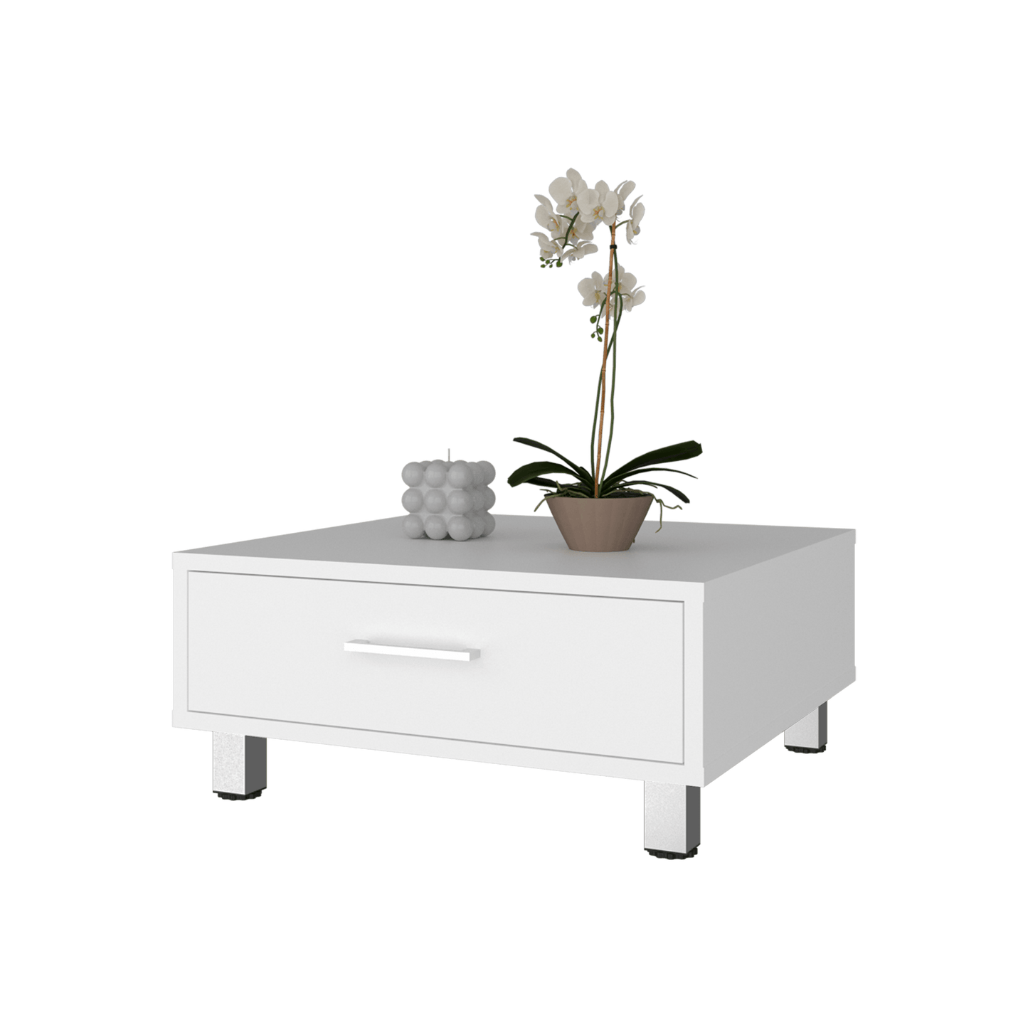 Mesa De Centro Beijing 26X60X60 Rta Blanco Zf