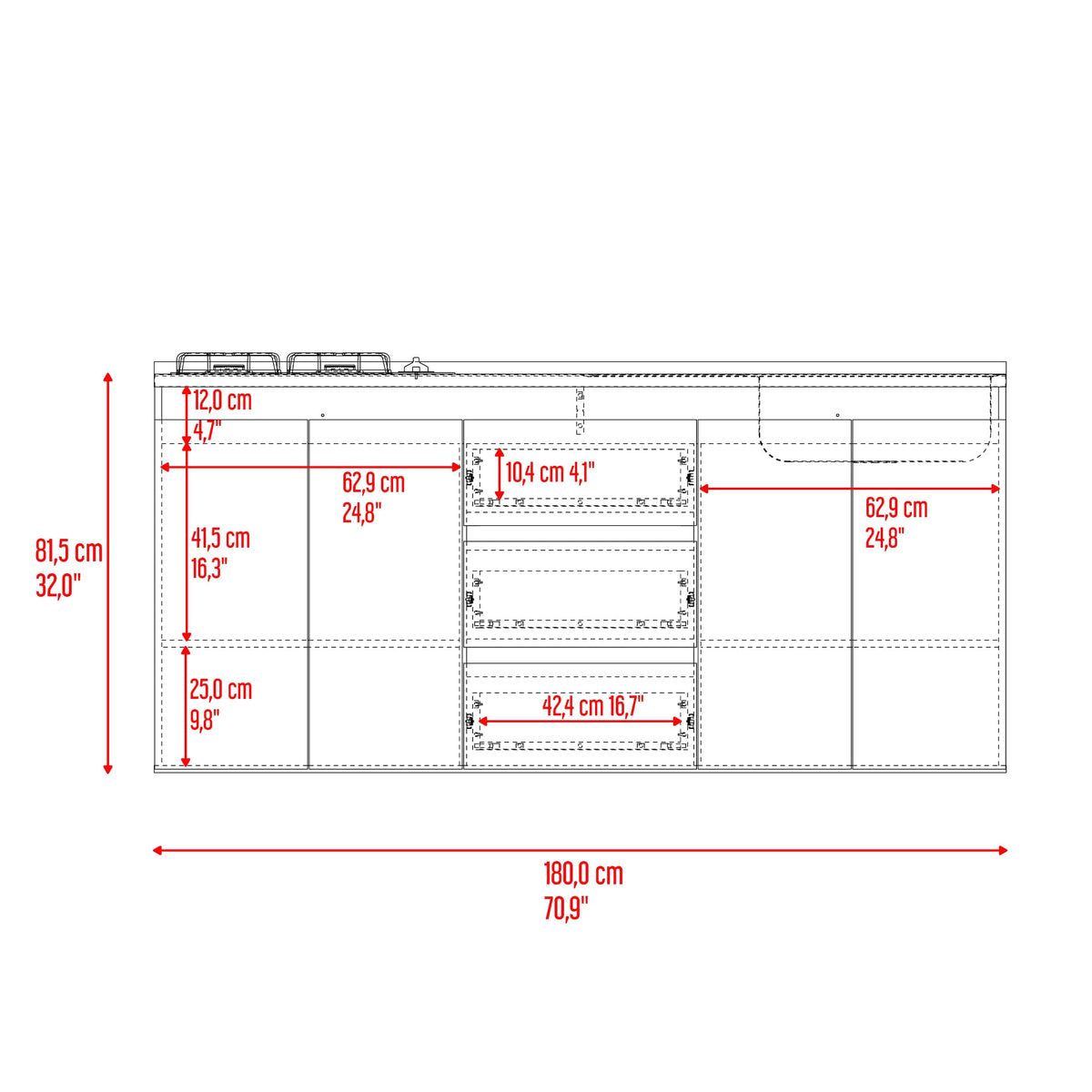 Mueble Inferior Cocina Derecho Boreal 89X179X50 Rta Fresno Blanco