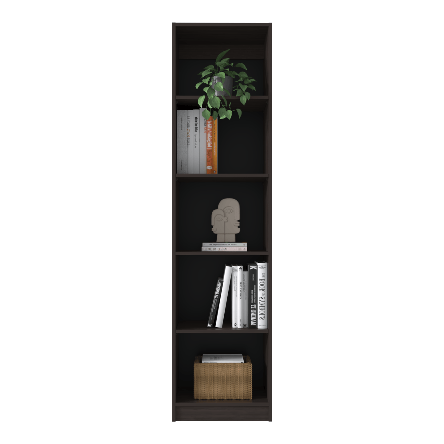 Estante Home E2 5 Espacios 180 X 45 Rta Nogal Europeo Zf