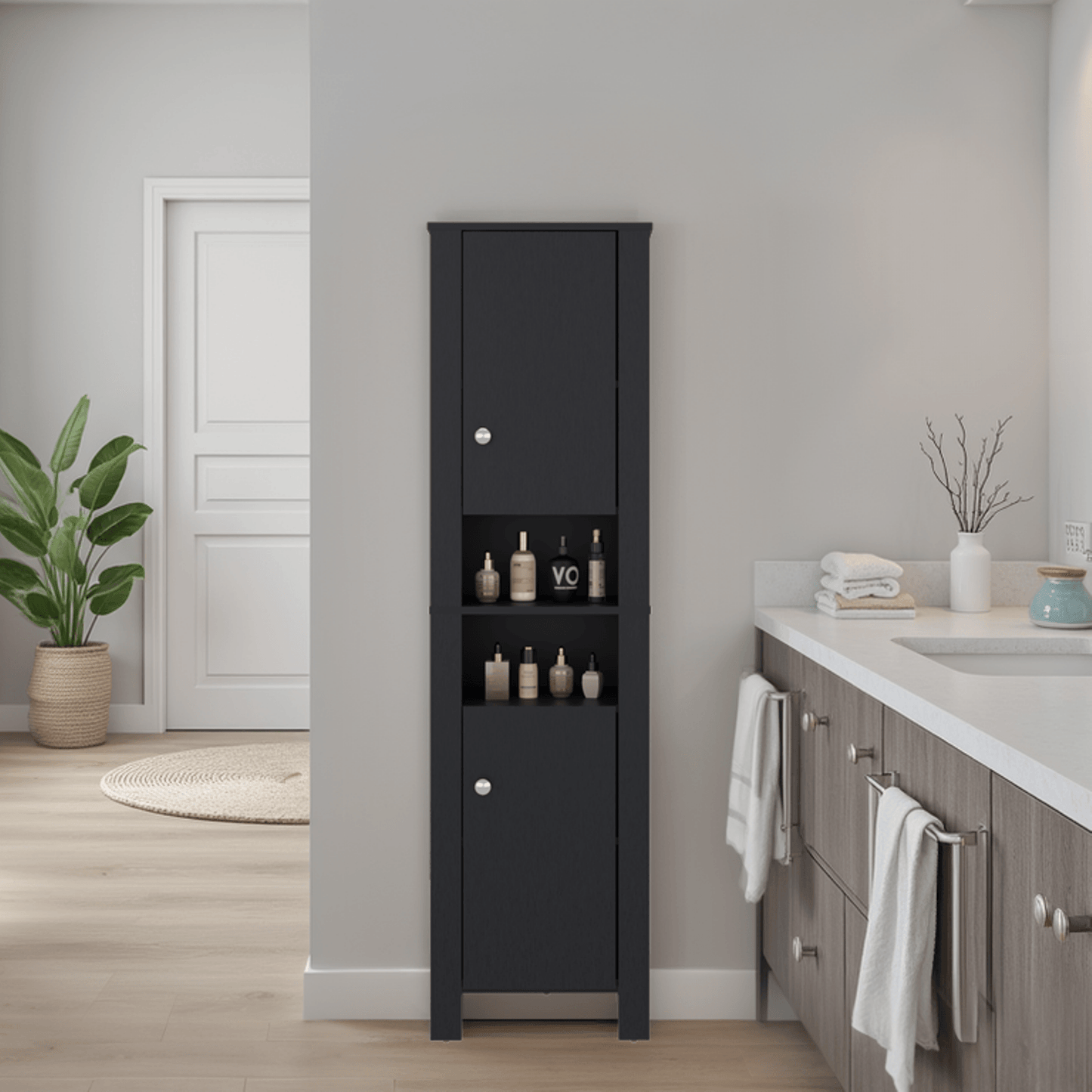 Mueble Auxiliar De Baño Vanessa 160X44X27 Rta Wengue