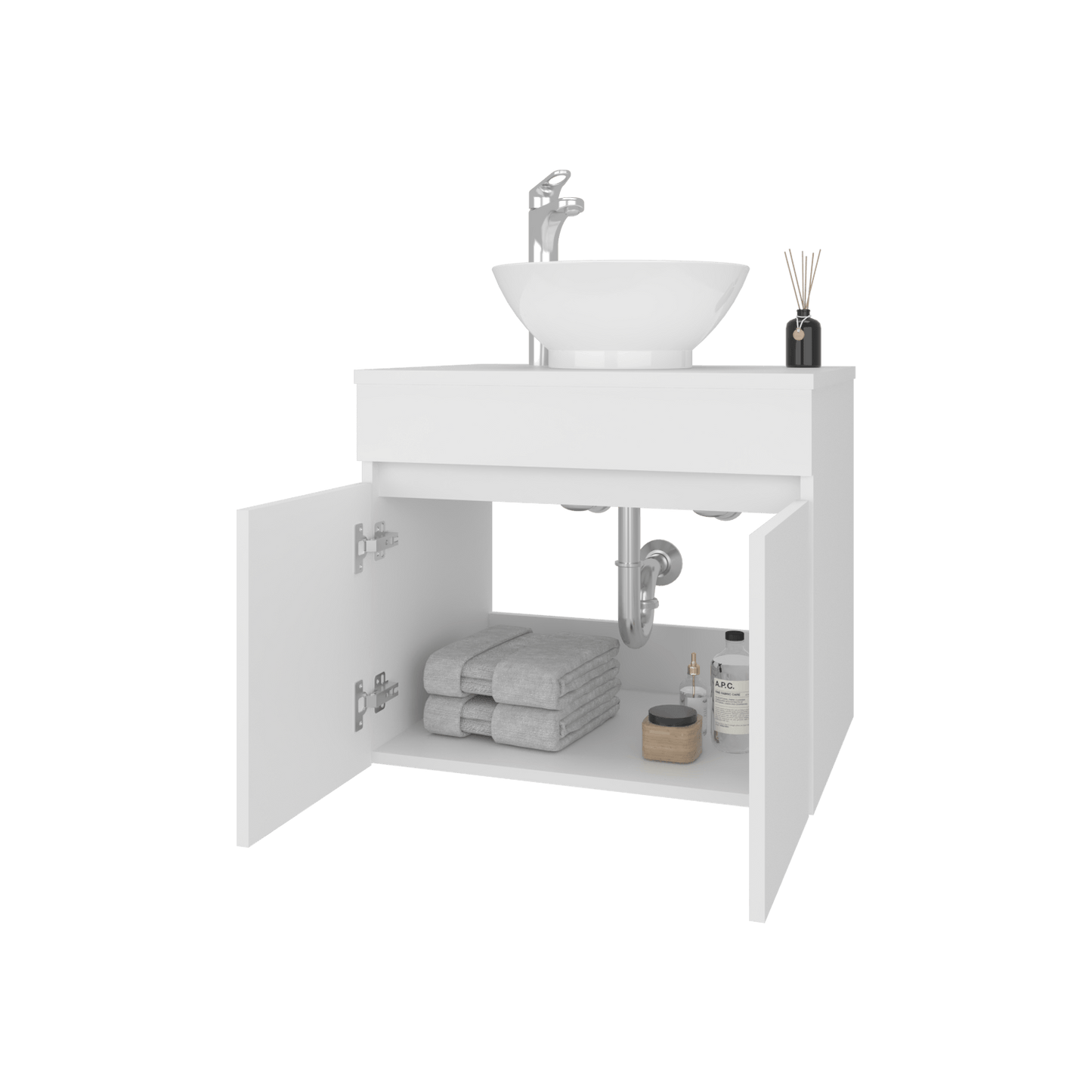 Mueble De Baño Aereo Manchester 51X59X44 Rta Blanco Mqz Zf