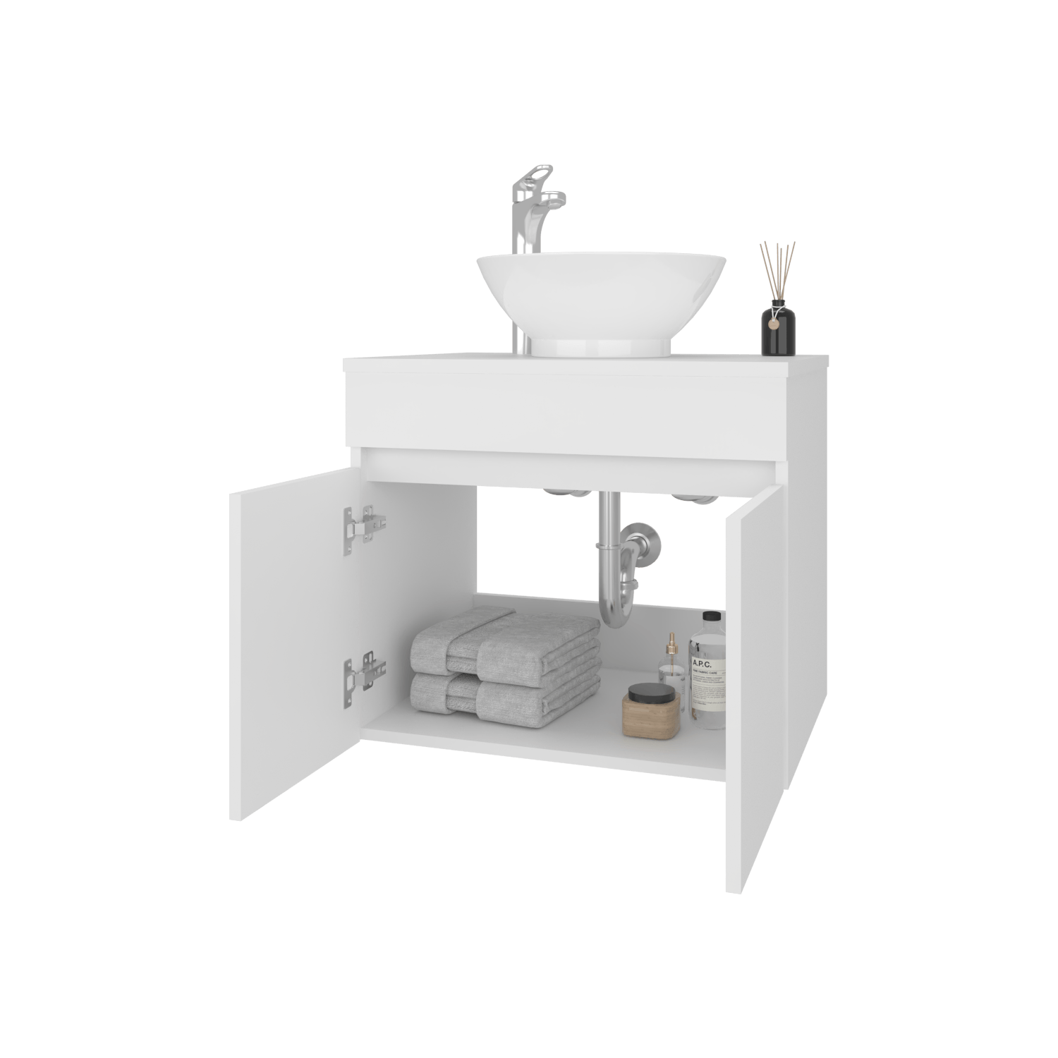 Mueble De Baño Aereo Manchester 51X59X44 Rta Blanco Mqz Zf