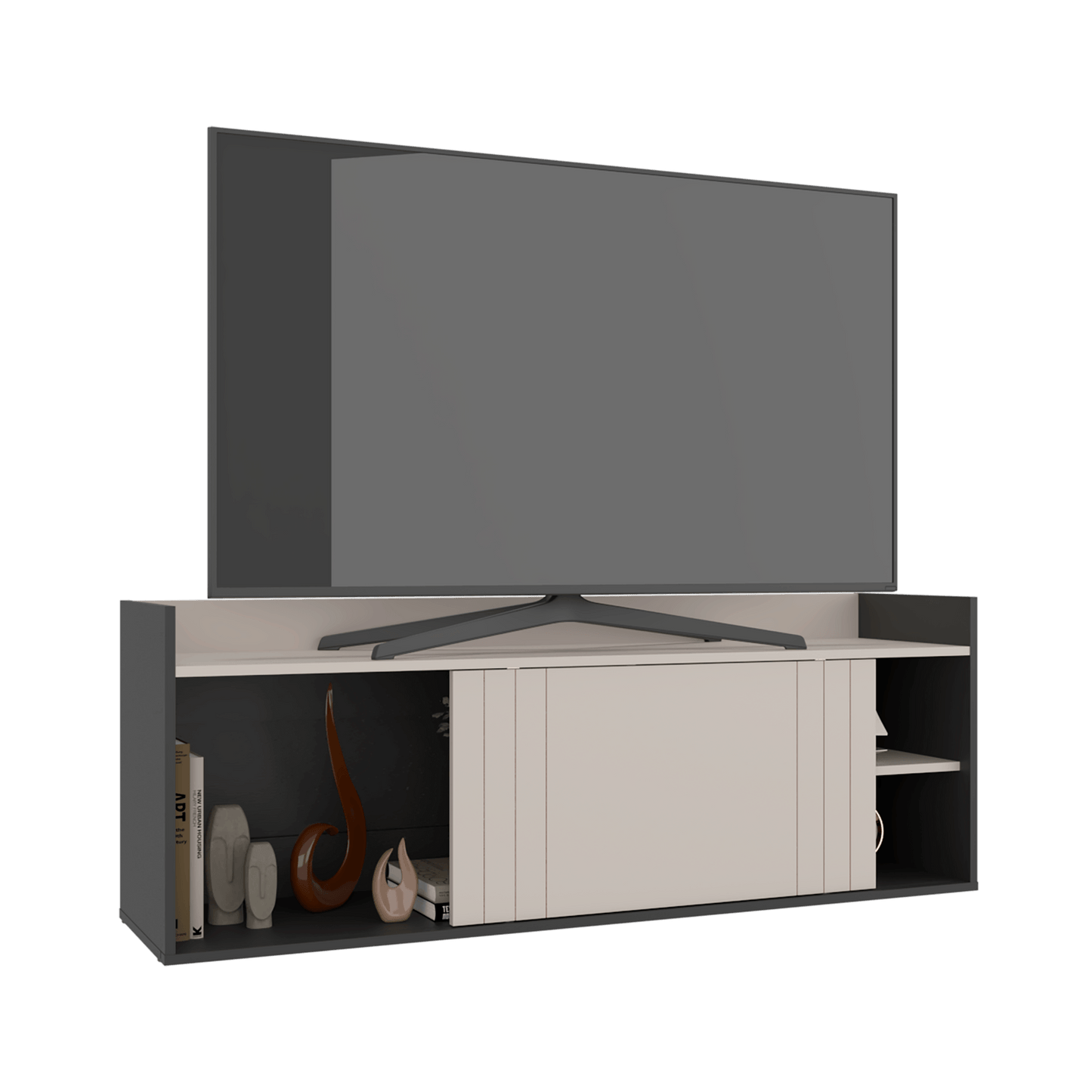 Mesa De Tv 60" Cuera 51X141X36 Rta Capri Wengue