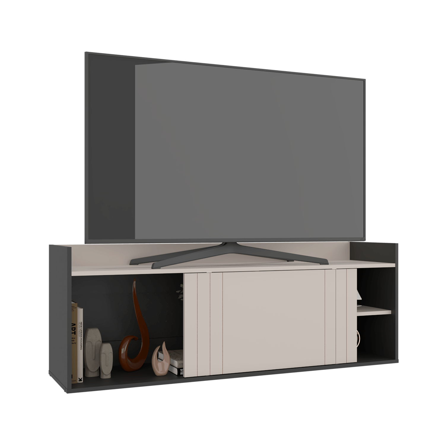 Mesa De Tv 60" Cuera 51X141X36 Rta Capri Wengue