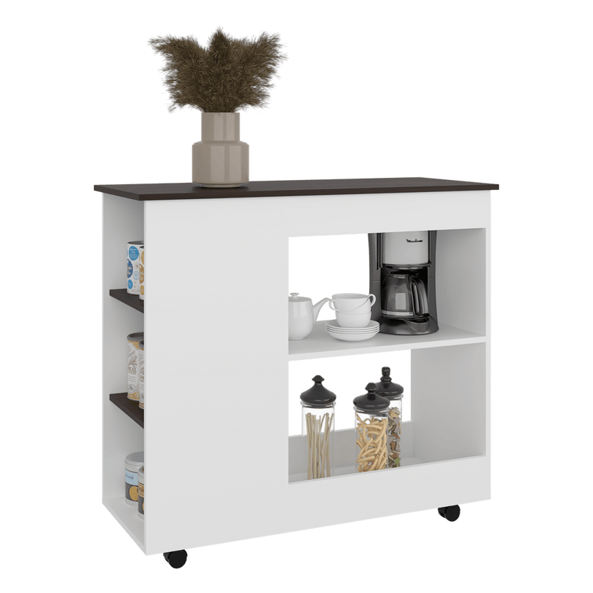 Meson De Cocina Nigella 89X100X40 Rta Blanco Nogal Zf