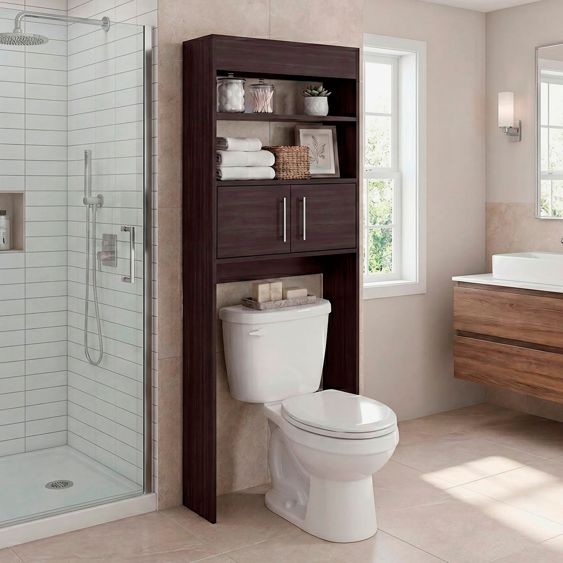 Optimizador De Baño Madrid 160X62X20 Rta Avellana Zf