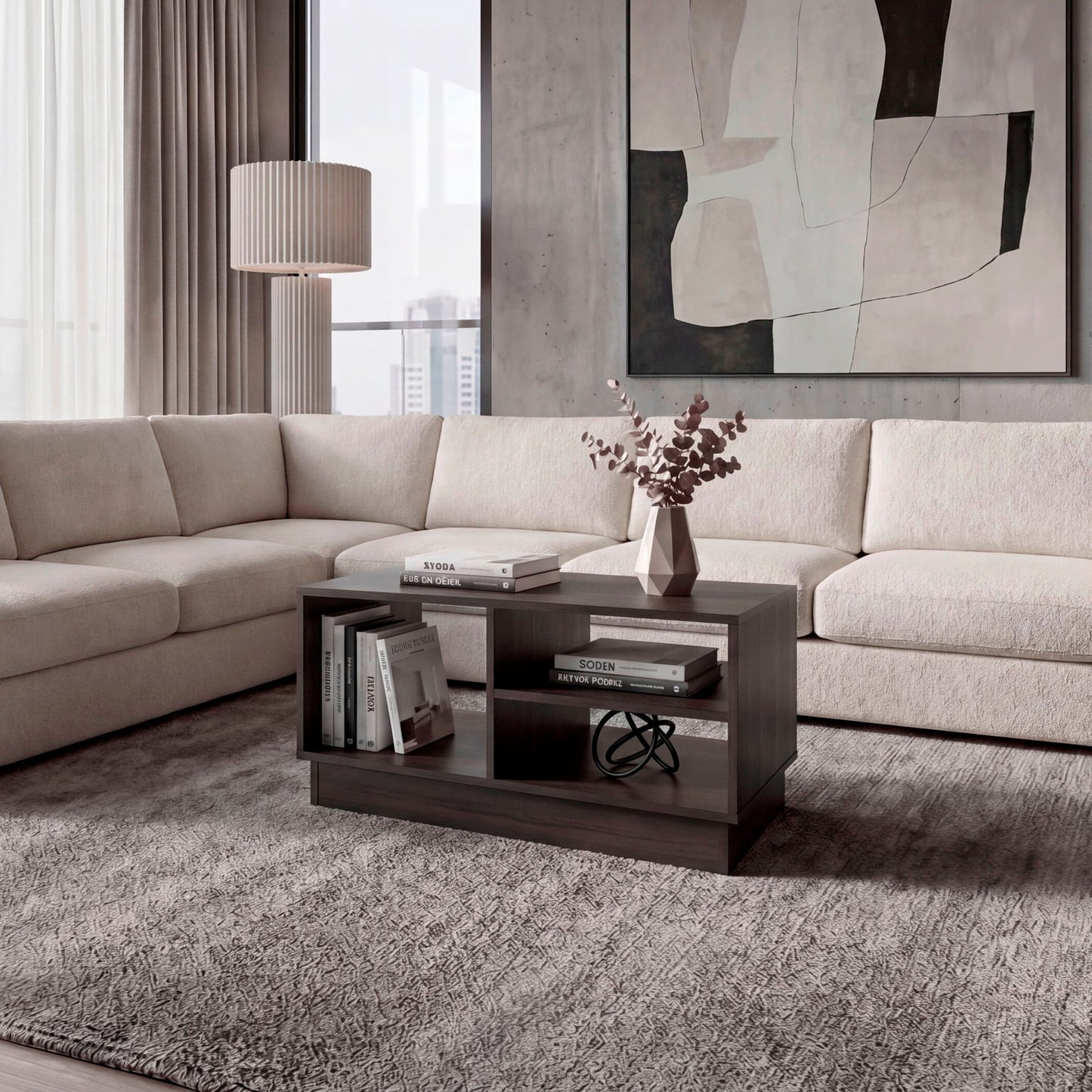 Mesa De Centro Caoba 39X80X40 Rta Nogal Zf