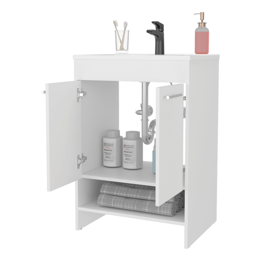 Mueble Lavamanos Lorenzo 60 A Piso 88X60X45 Rta Blanco Zf