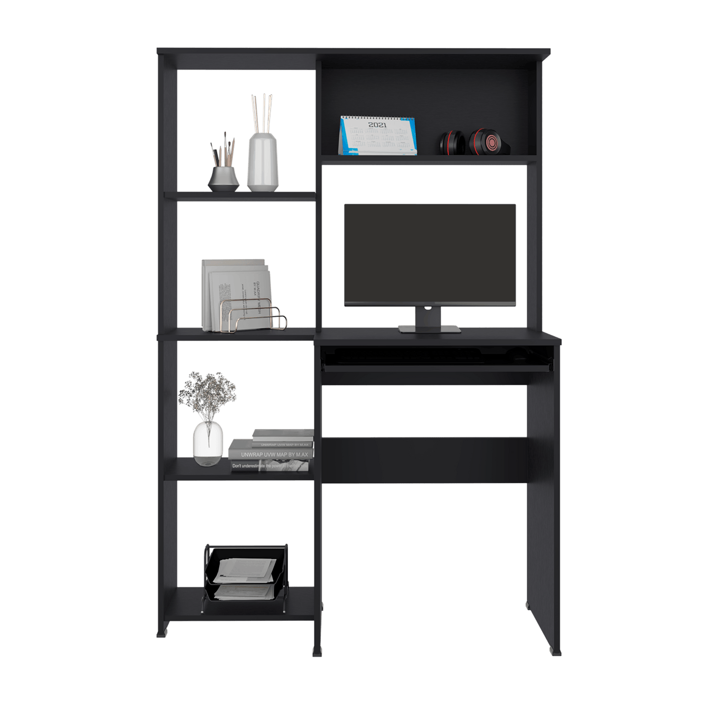 Centro De Computo Con Biblioteca Alden Eco 150X100X40 Rta Wengue