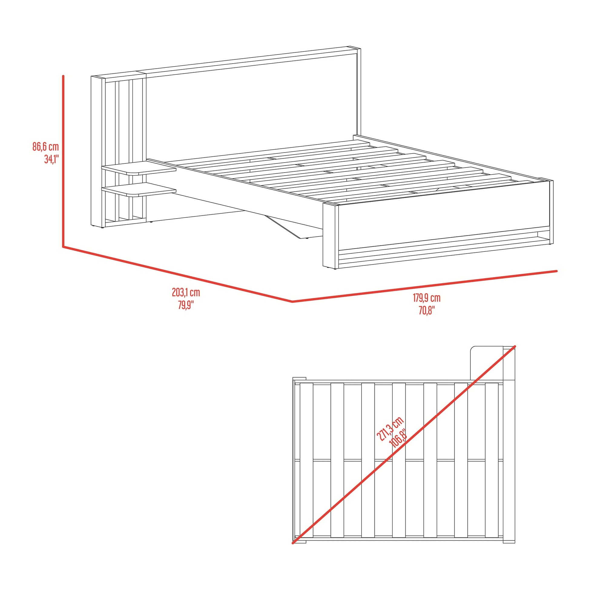 Cama Vance 140 Rta Fresno Europeo