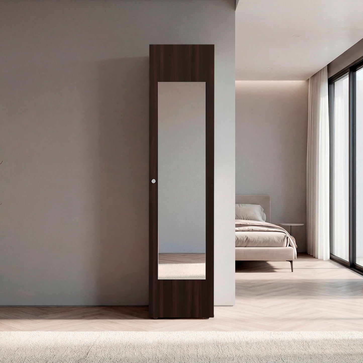 Closet Con Espejo Home Dreams 170X40X40 Rta Kronos Nogal Zf