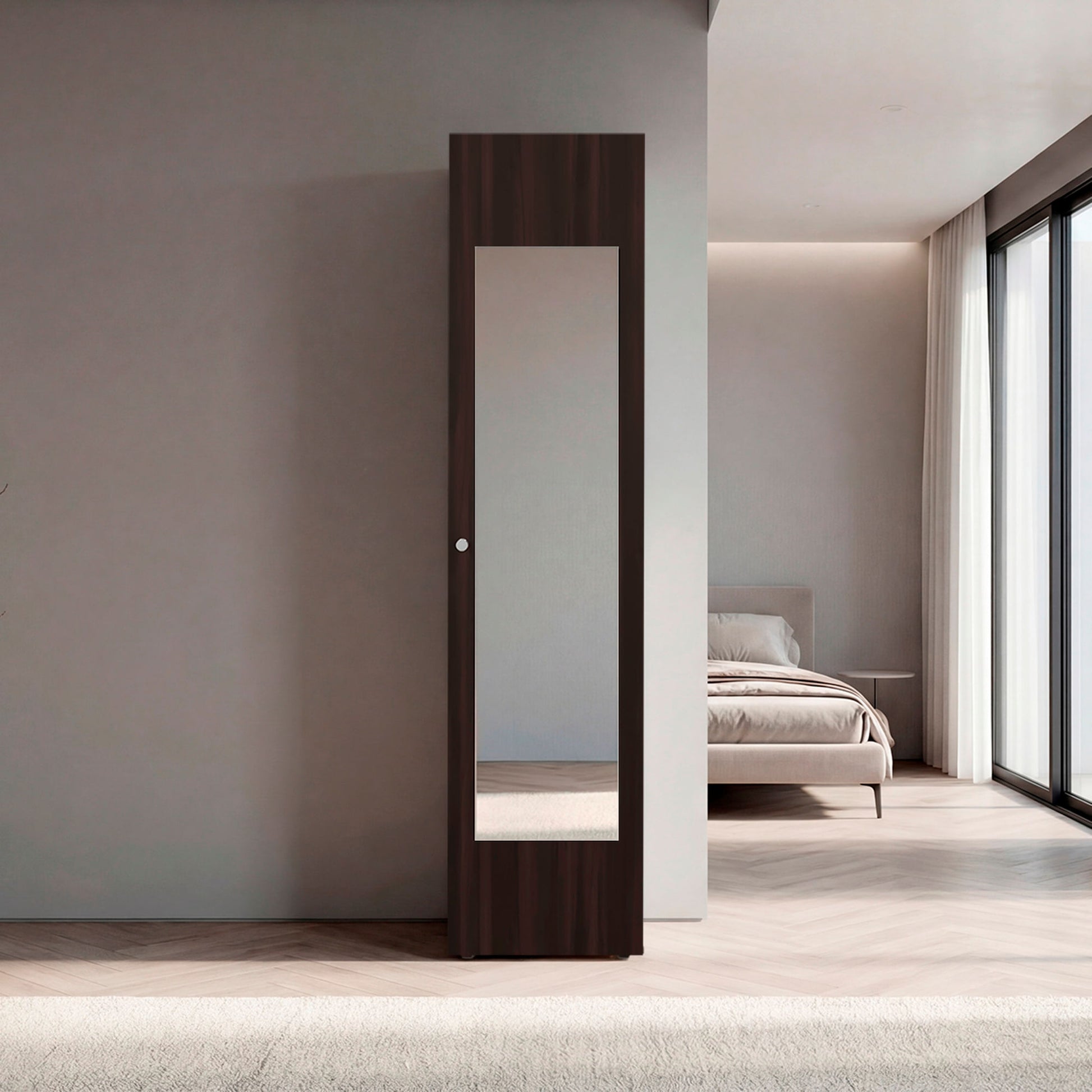 Closet Con Espejo Home Dreams 170X40X40 Rta Kronos Nogal Zf