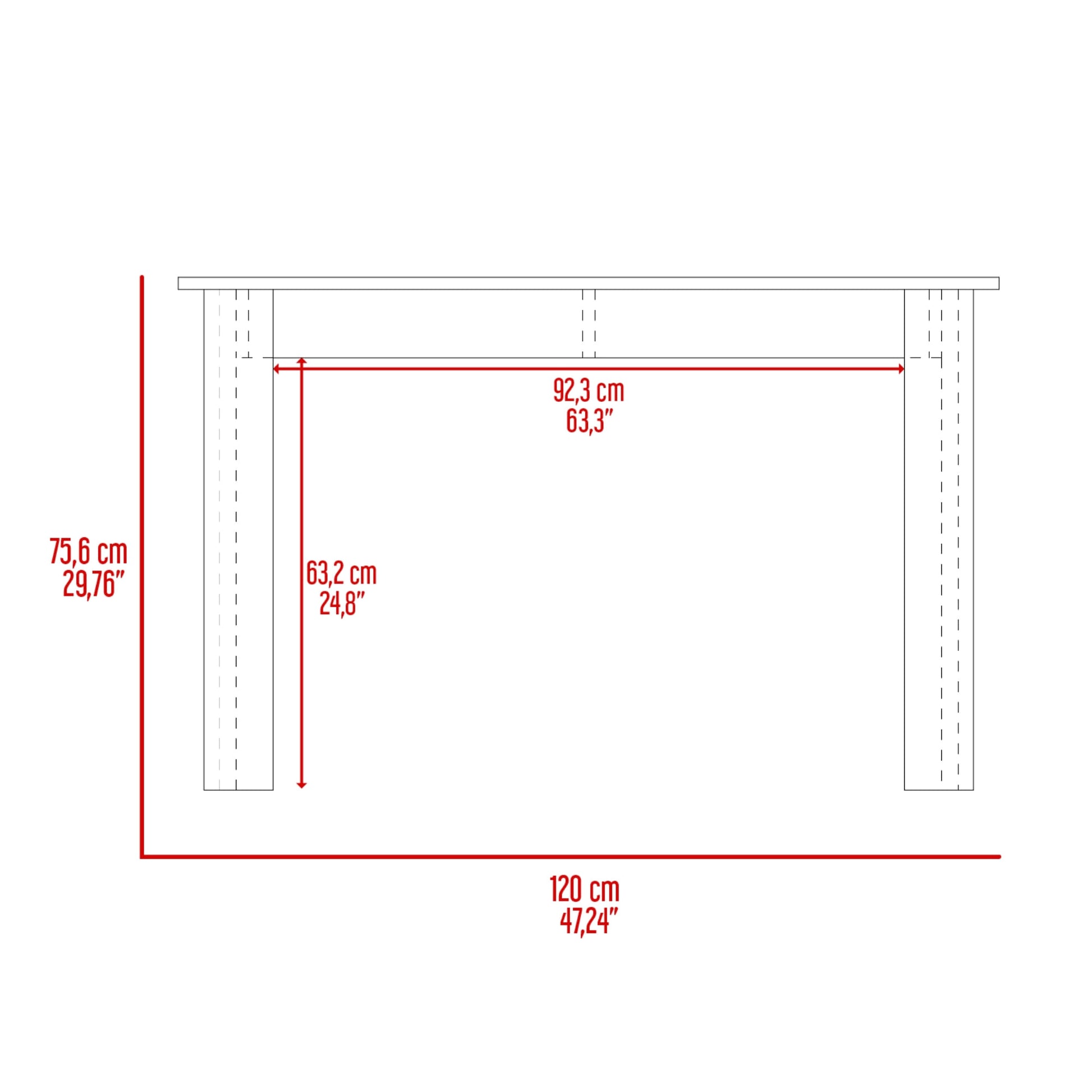 Mesa Comedor Portofino 120 75X120X88 Rta Macadamia