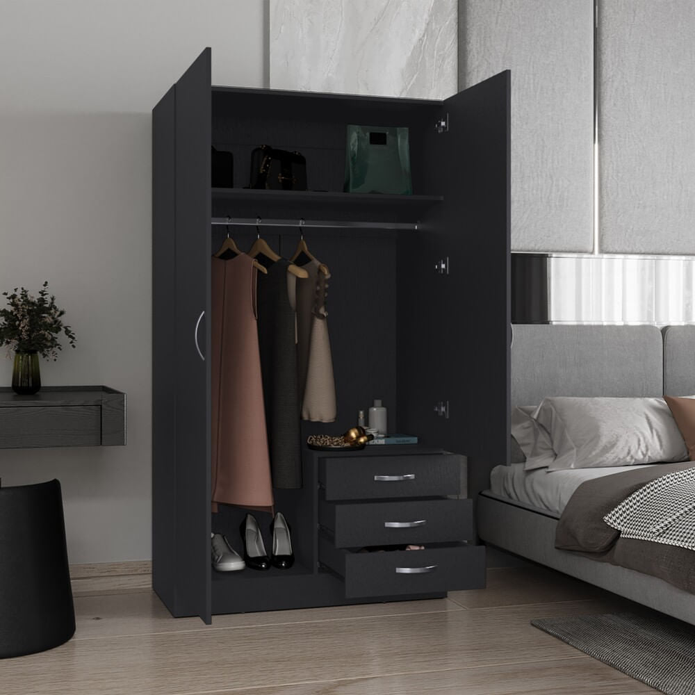 Closet 2P 3C Con Espejo 180X100X48 Rta Wengue
