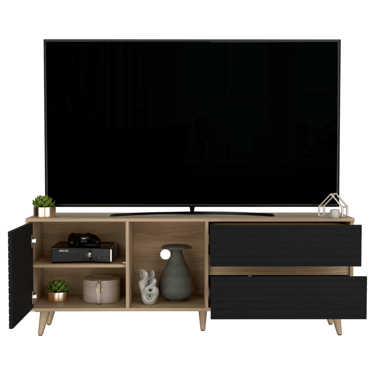 Rack Tv Salem 58X158X38 Rta Fresno Eu Wengue