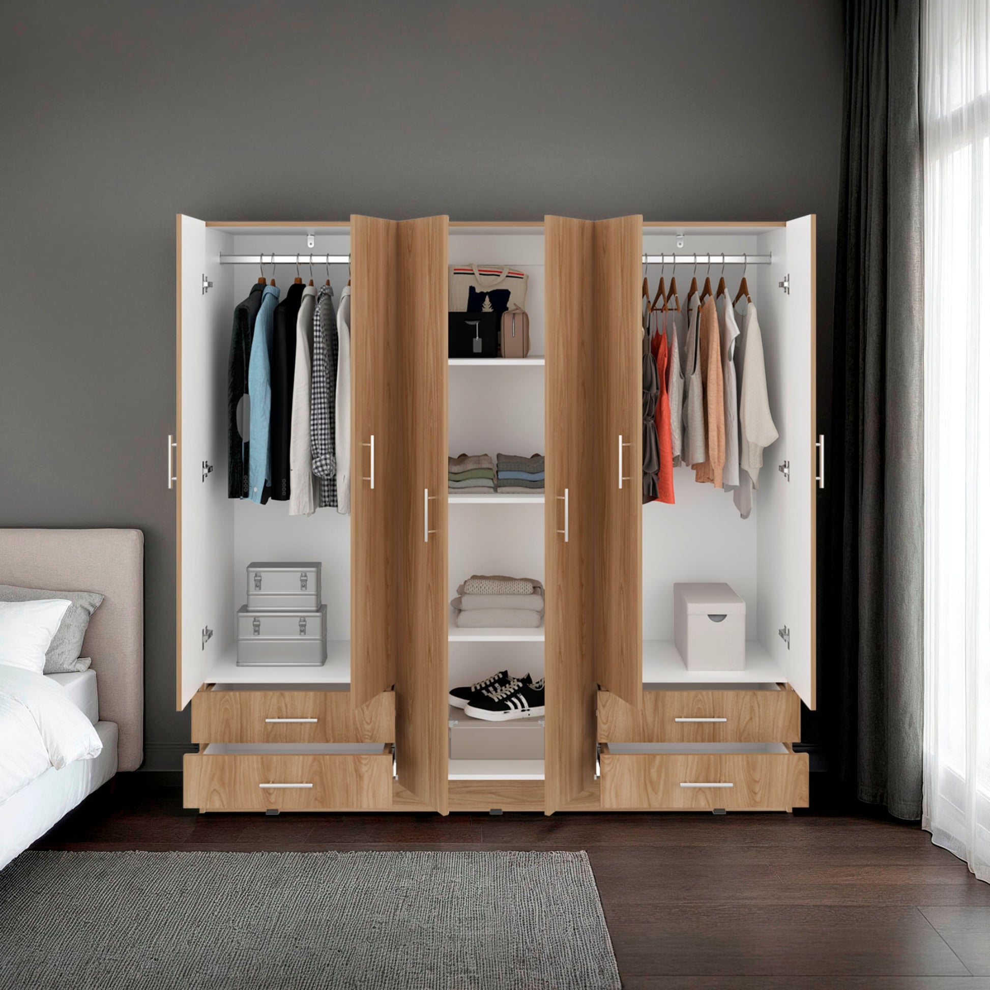 Closet Petunia 180X180X46 Rta Fresno Eu Blanco