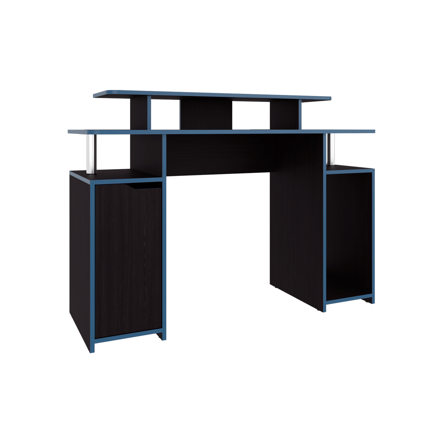 Escritorio Gamer Keria 88X120X45 Rta Wengue + Azul Zf