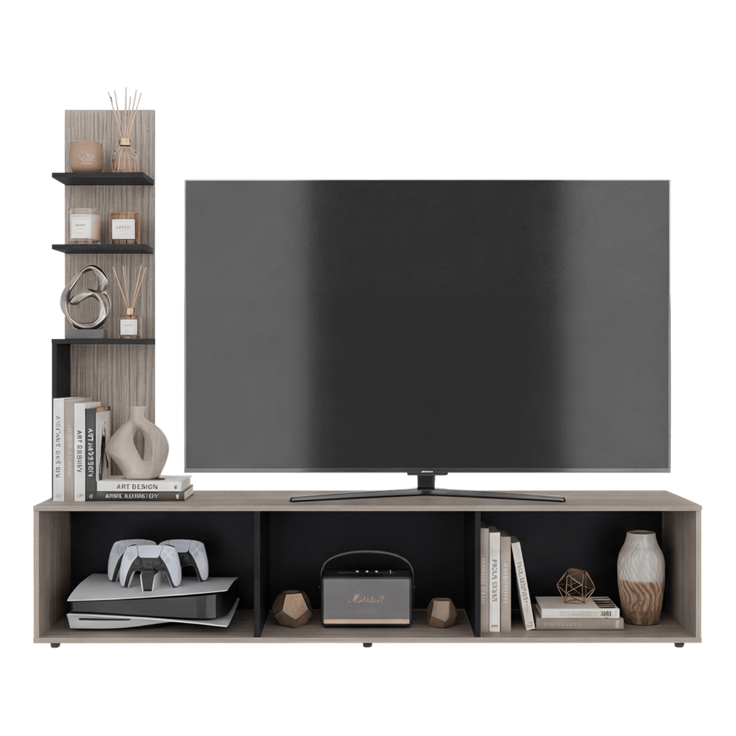Centro De Entretenimiento 65" Canarias 161X190X40 Positano Wengue