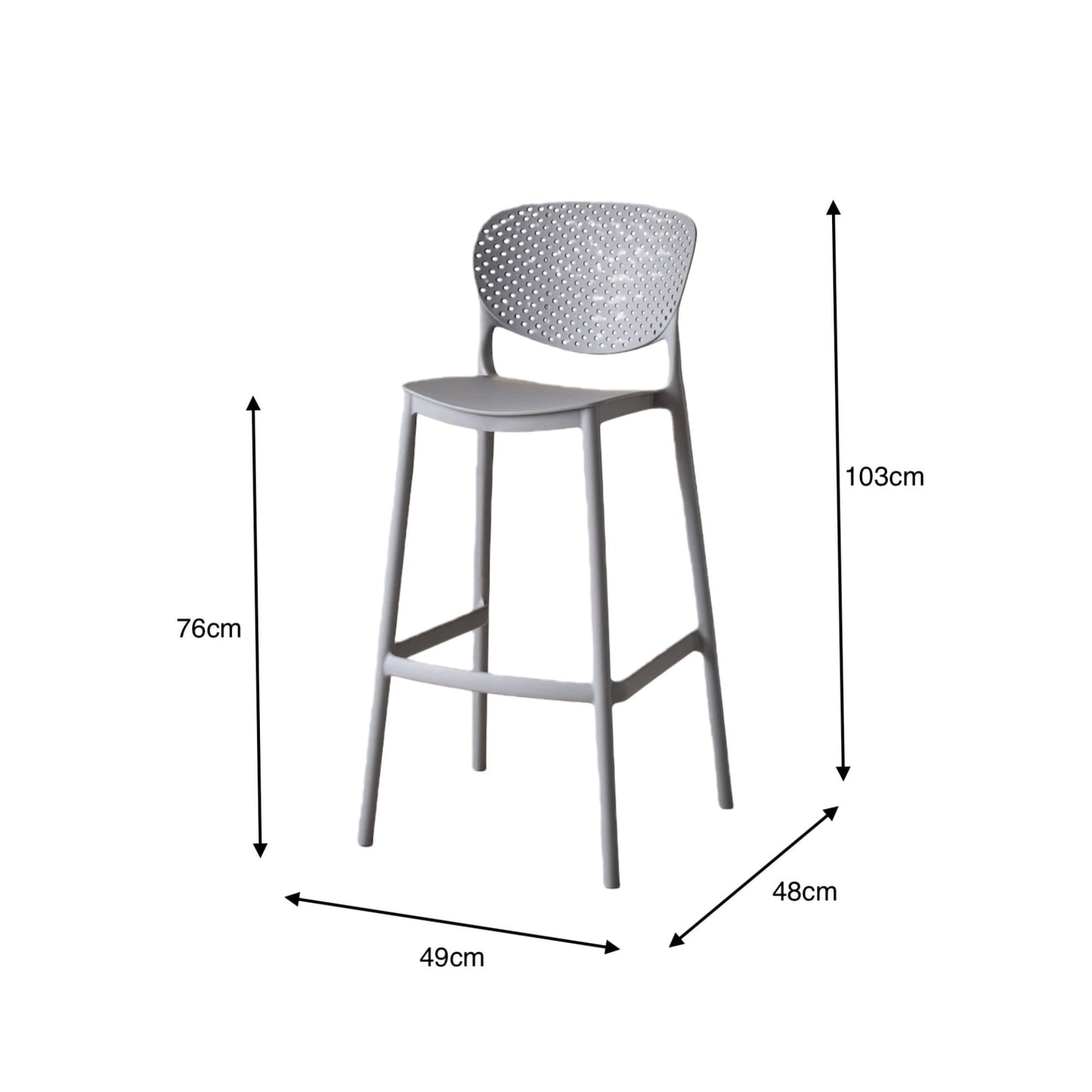 Silla Bar Rio 103X49X48 Rta Gris Oscuro