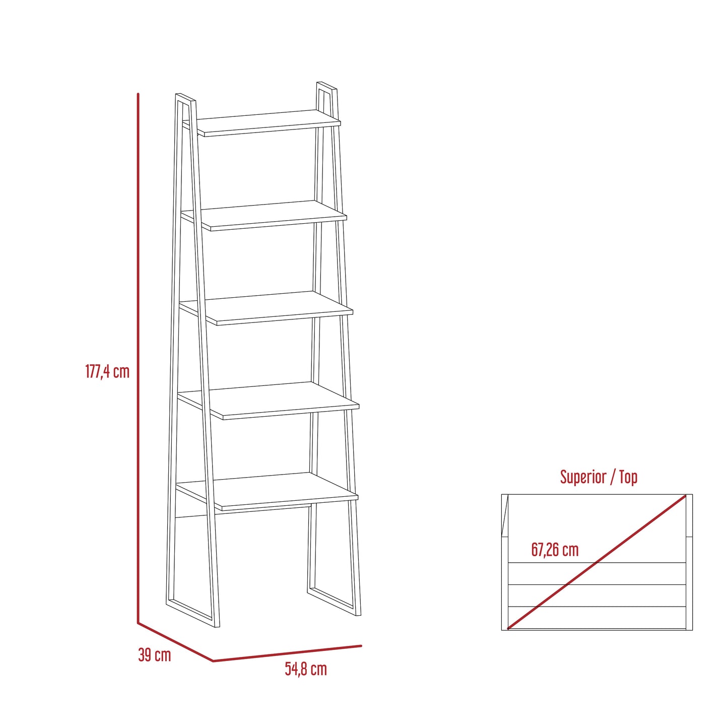 Biblioteca Escalera Soho S177X54 Rta Bellota