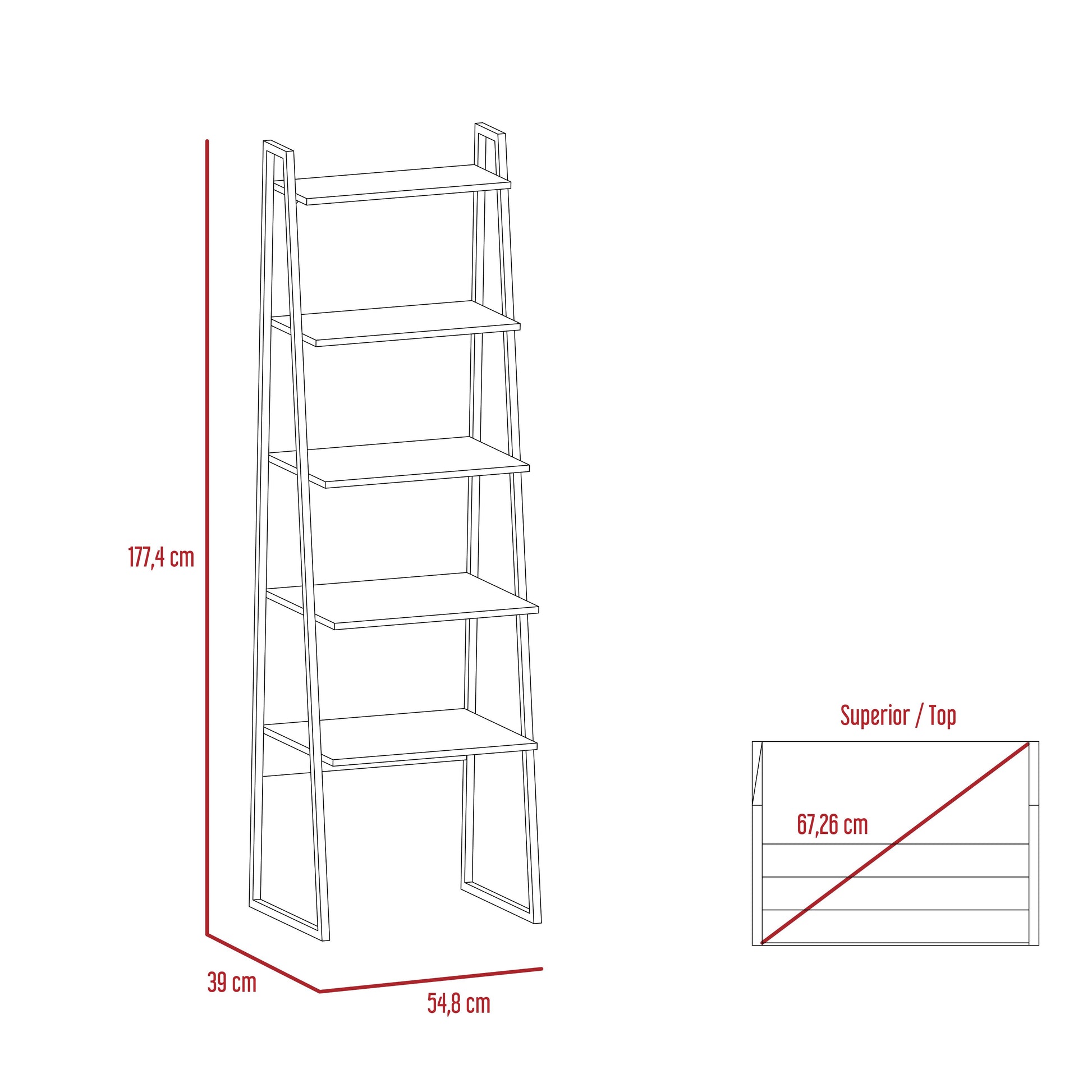 Biblioteca Escalera Soho S177X54 Rta Bellota