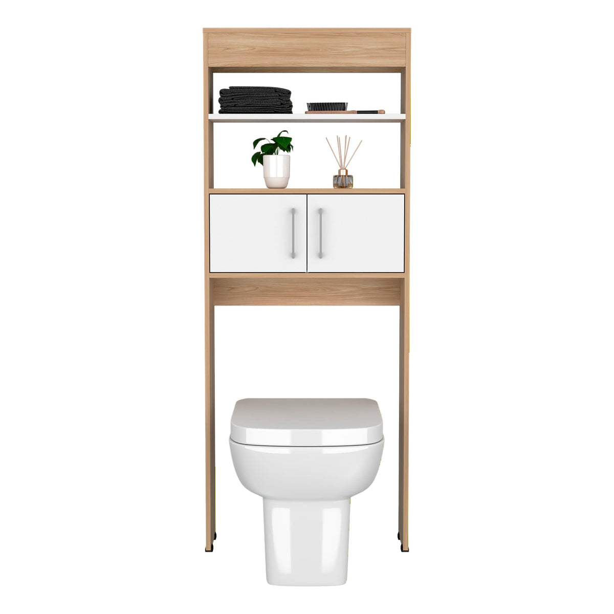 Mueble Optimizador Wc Bath Bi Color Rta Fresno Blanco