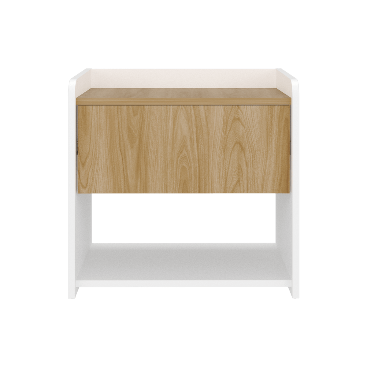 Mesa De Noche Fidelis 50X52X35 Rta Blanco Fresno Zf