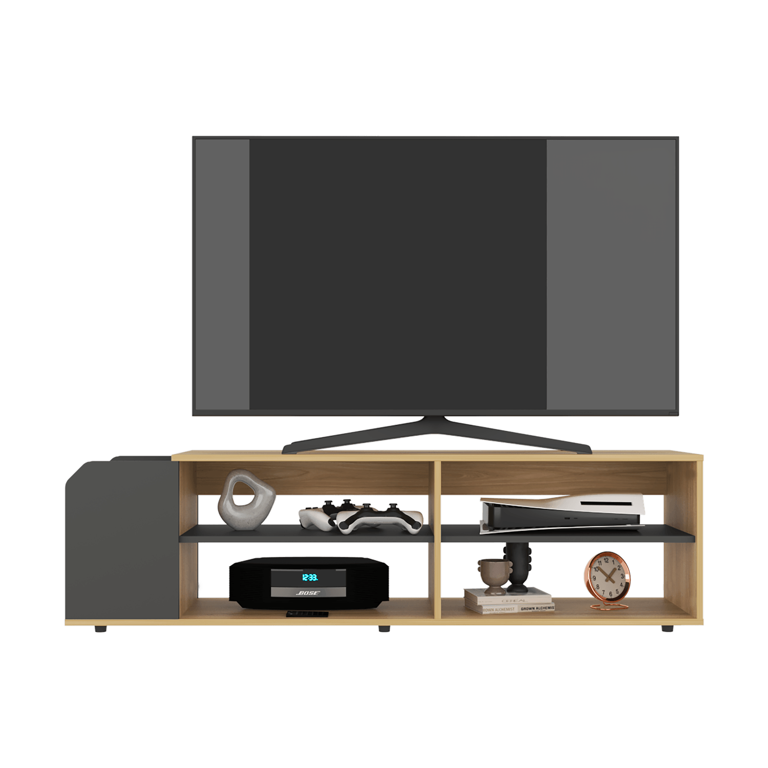 Rack Para Tv Solene 42X150X35 Rta Fresno Plomo