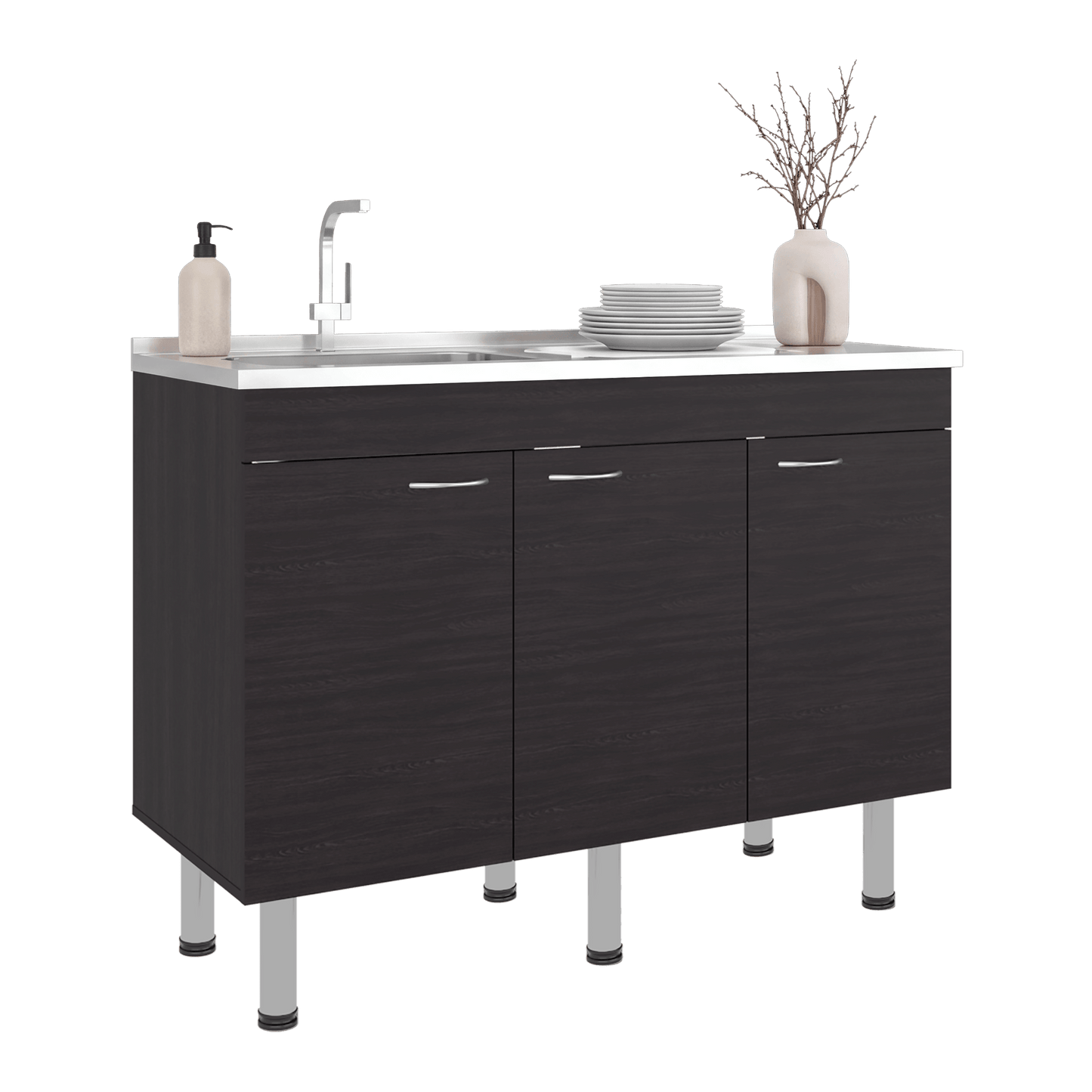 Mueble Inferior De Cocina Oceana 90X120X35 Rta Wengue Zf
