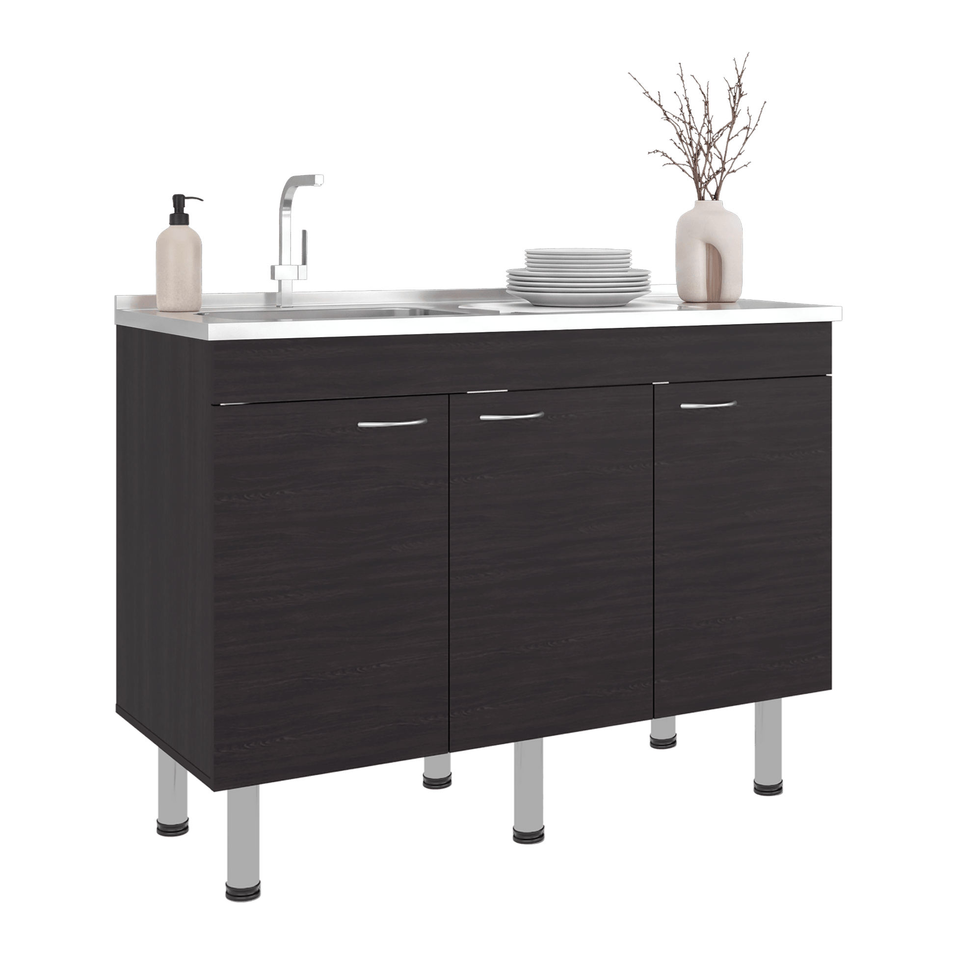 Mueble Inferior De Cocina Oceana 90X120X35 Rta Wengue Zf