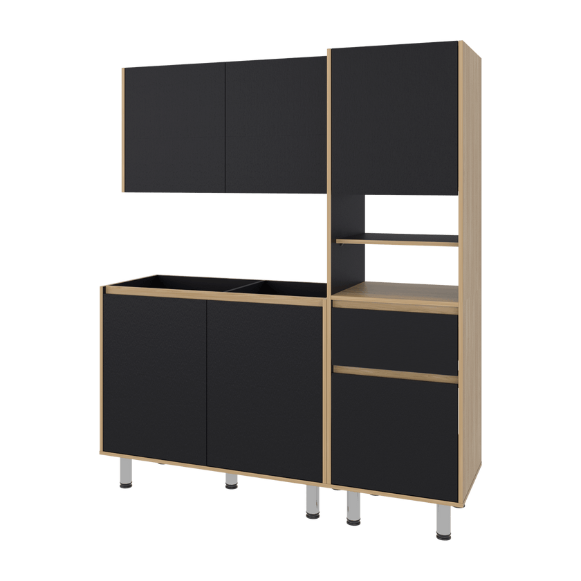 Cocina Dali Para Mesón Izquierdo 180X150X50 Rta Fresno Wengue