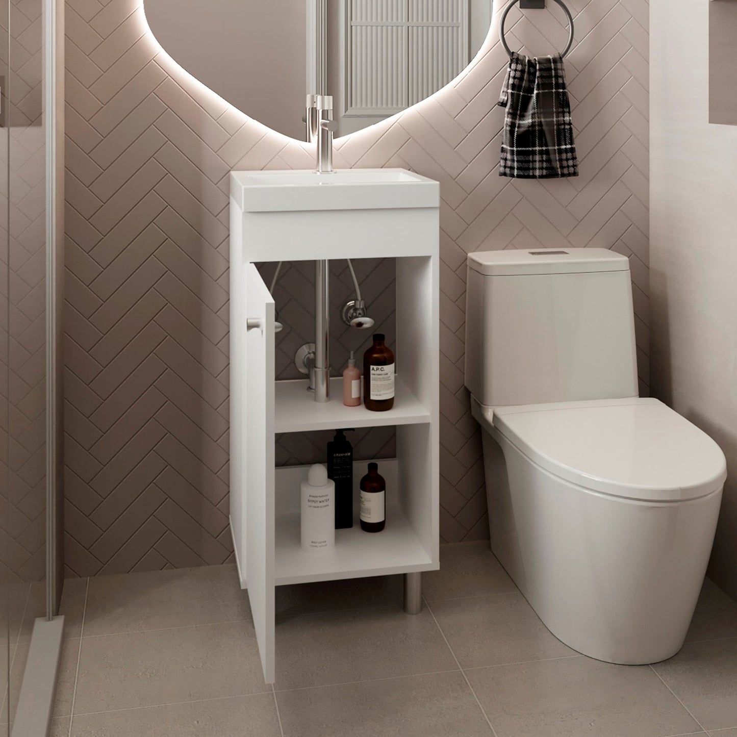 Mueble Lavamanos Rivera 84X40X32 Rta Blanco Zf