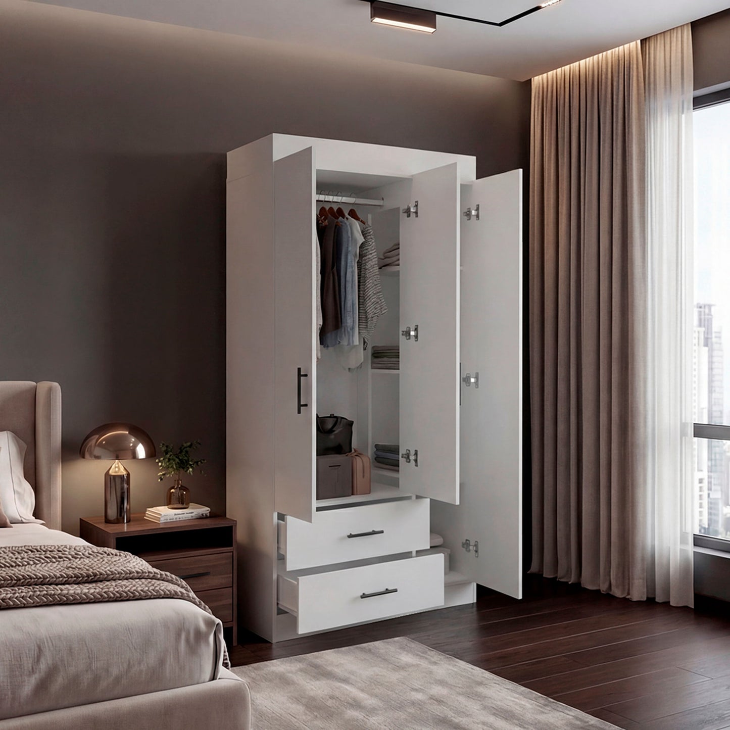 Closet Houston 180X90X46 Rta Blanco Mqz