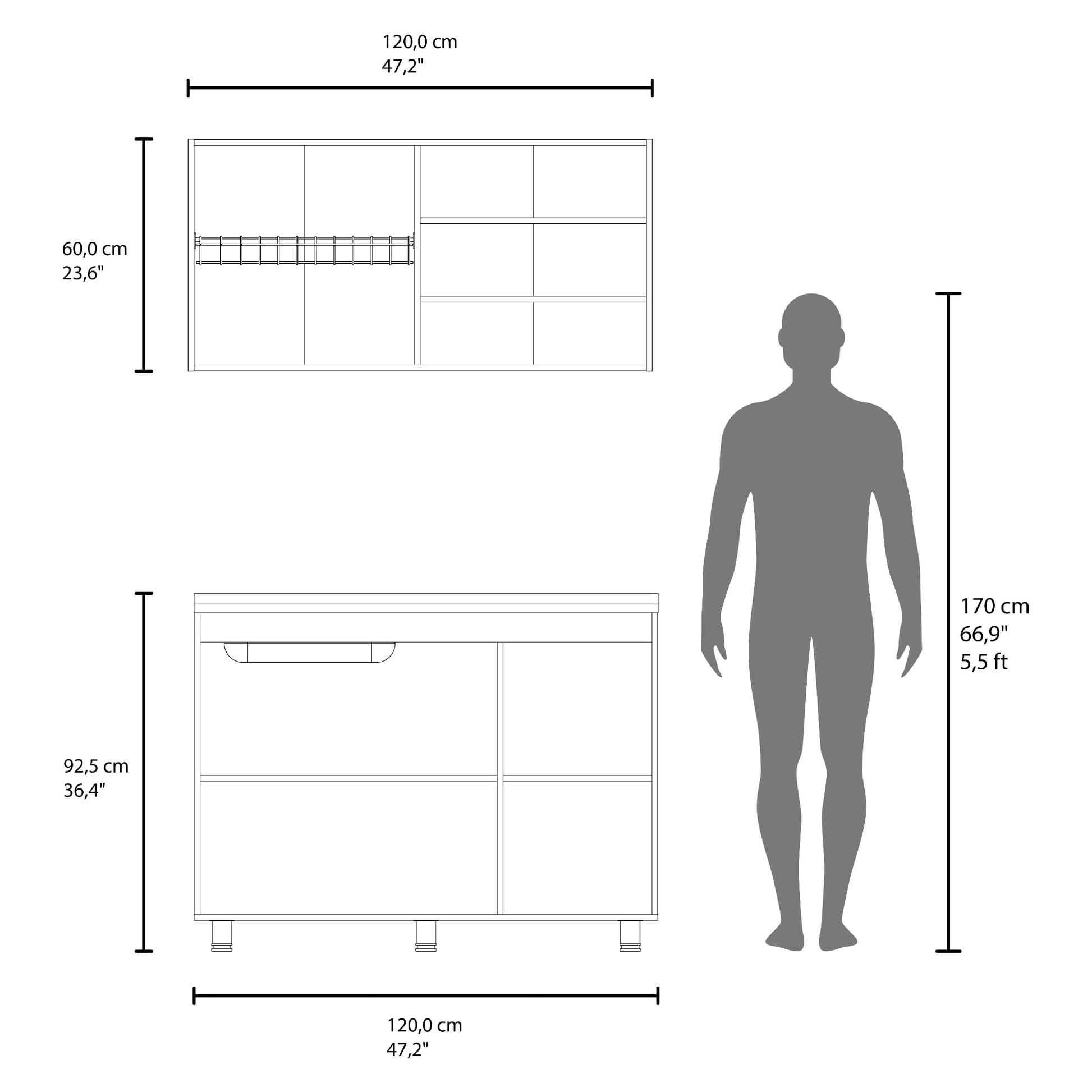 Cocina Completa Napoleon Set 92X120X50 Rta Kronos Blanco Zf