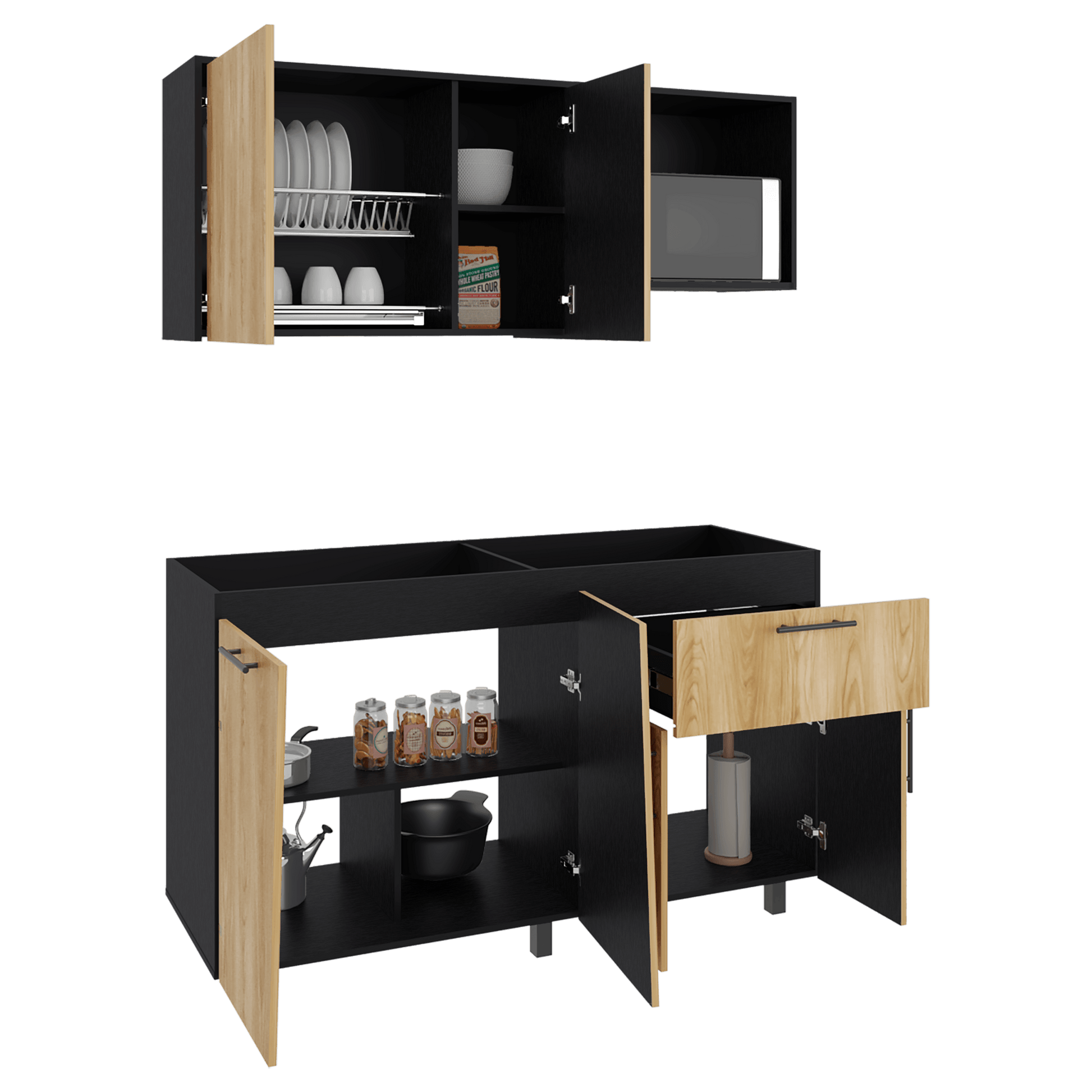 Cocina 150 Emilia 60X150X35 Rta Fresno Eu Wengue