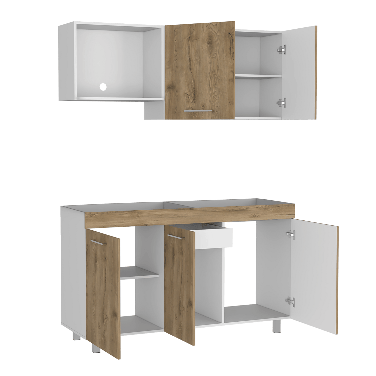 Cocina 150 Miró Lite 72X150X40 Rta Blanco Mqz Macadamia
