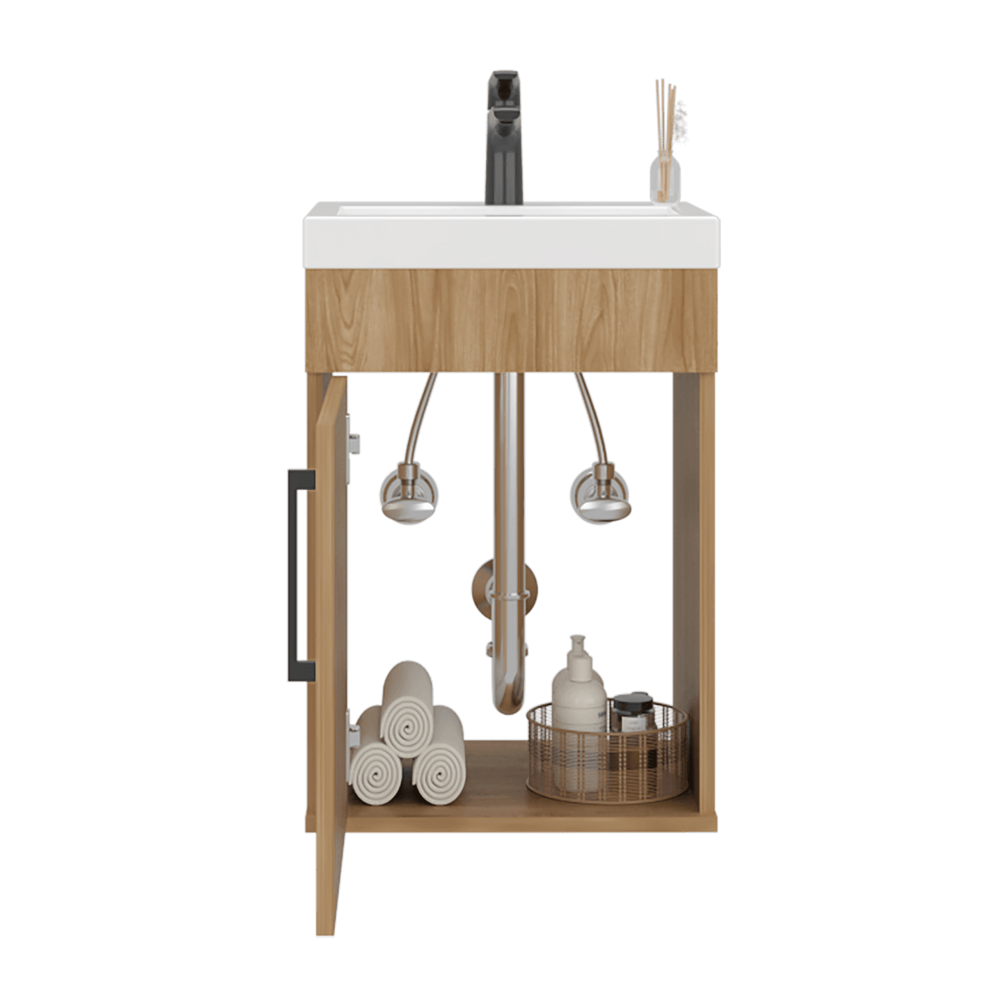 Mueble Para Lavamanos Flotante Oxford 54X39X32 Rta Fresno Eu