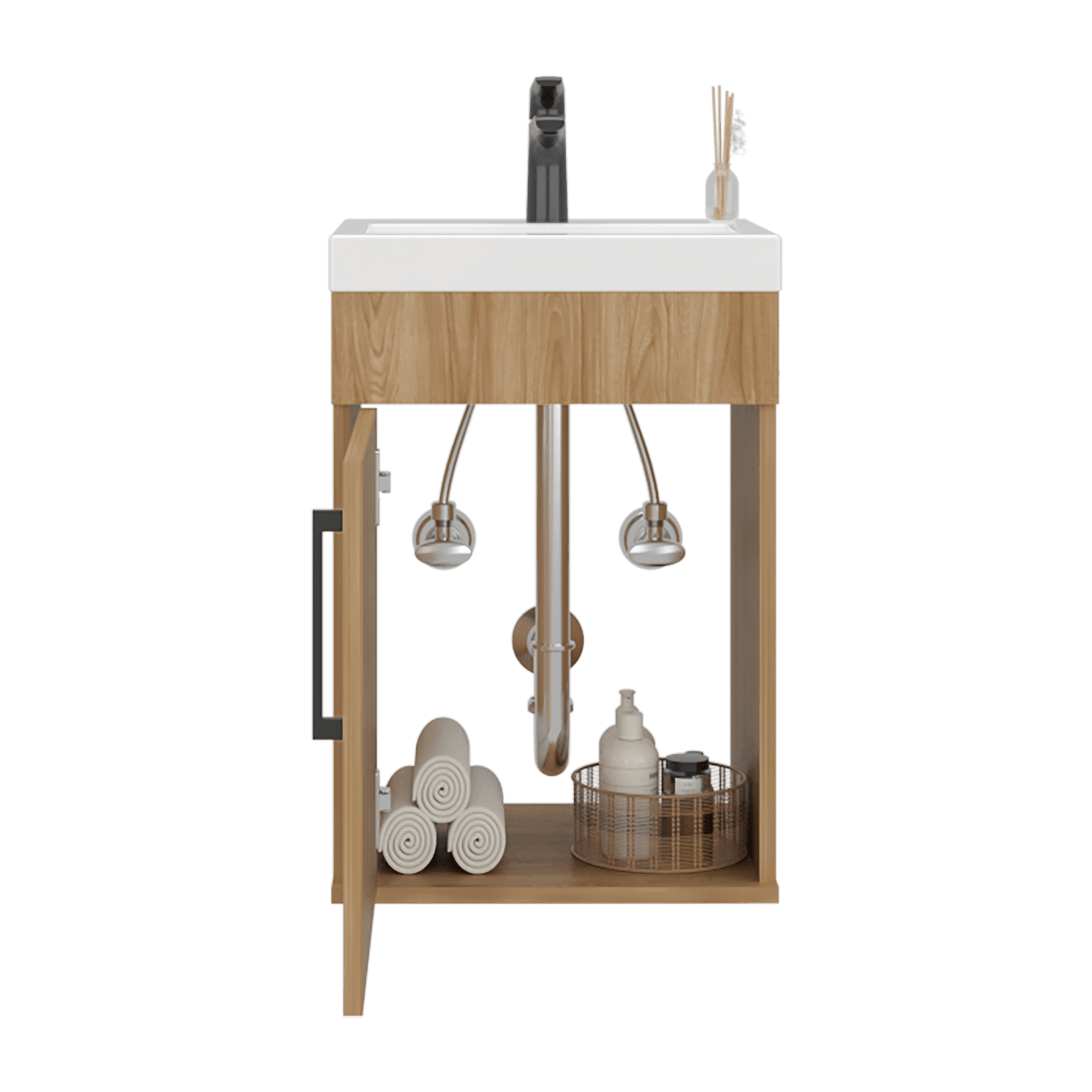 Mueble Para Lavamanos Flotante Oxford 54X39X32 Rta Fresno Eu