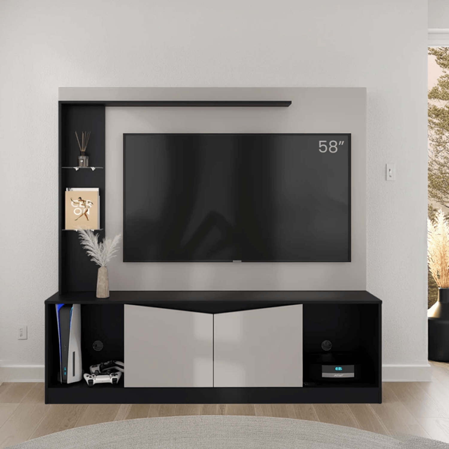 Centro De Tv 65" Cuera 174X180X35 Rta Capri Wengue