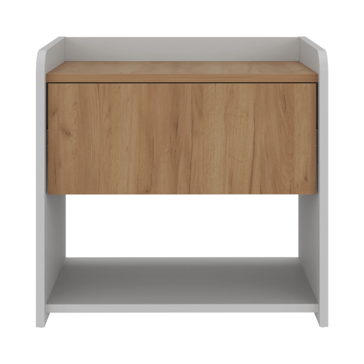 Mesa De Noche Fidelis 50X52X35 Rta Blanco Fresno Zf