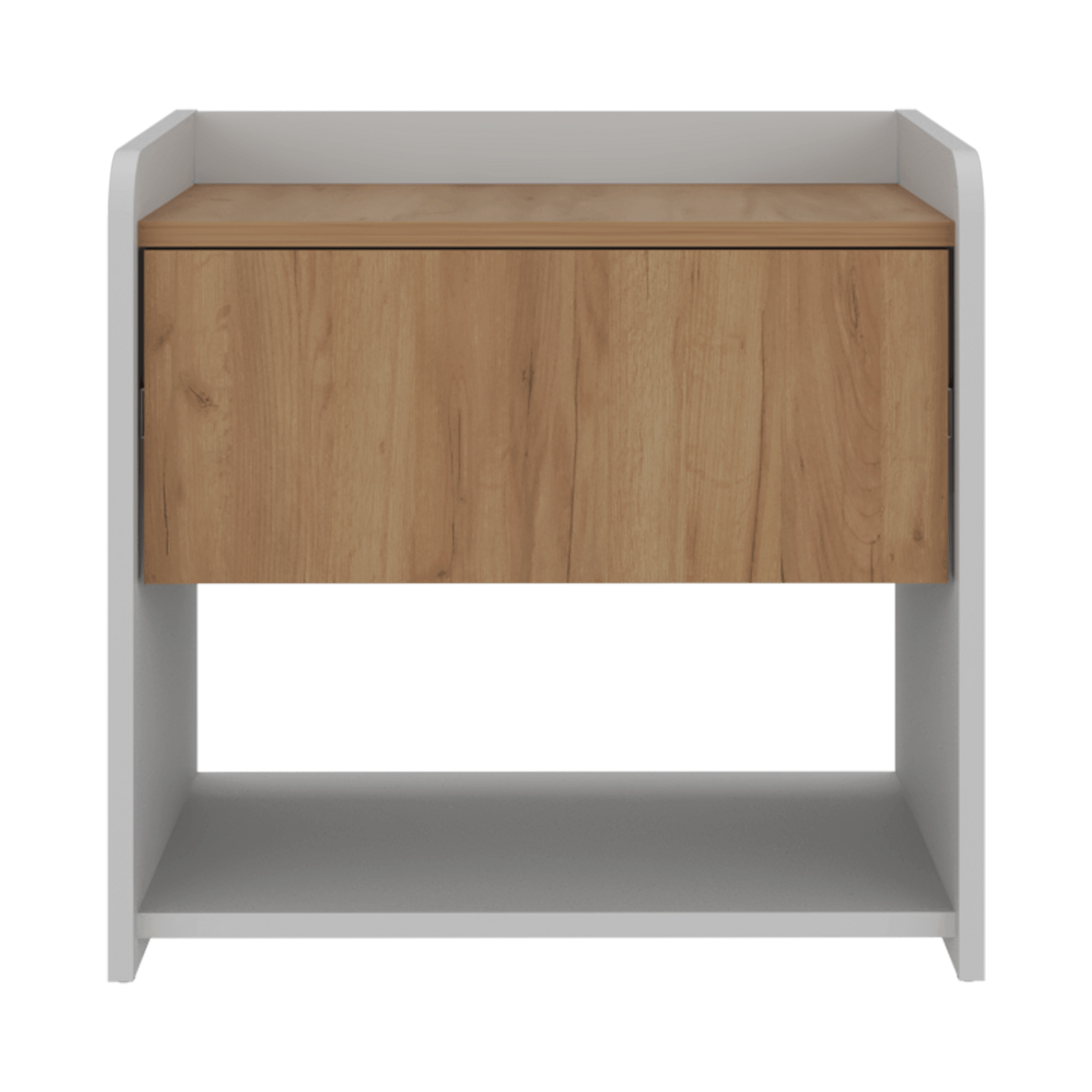 Mesa De Noche Fidelis 50X52X35 Rta Blanco Fresno Zf