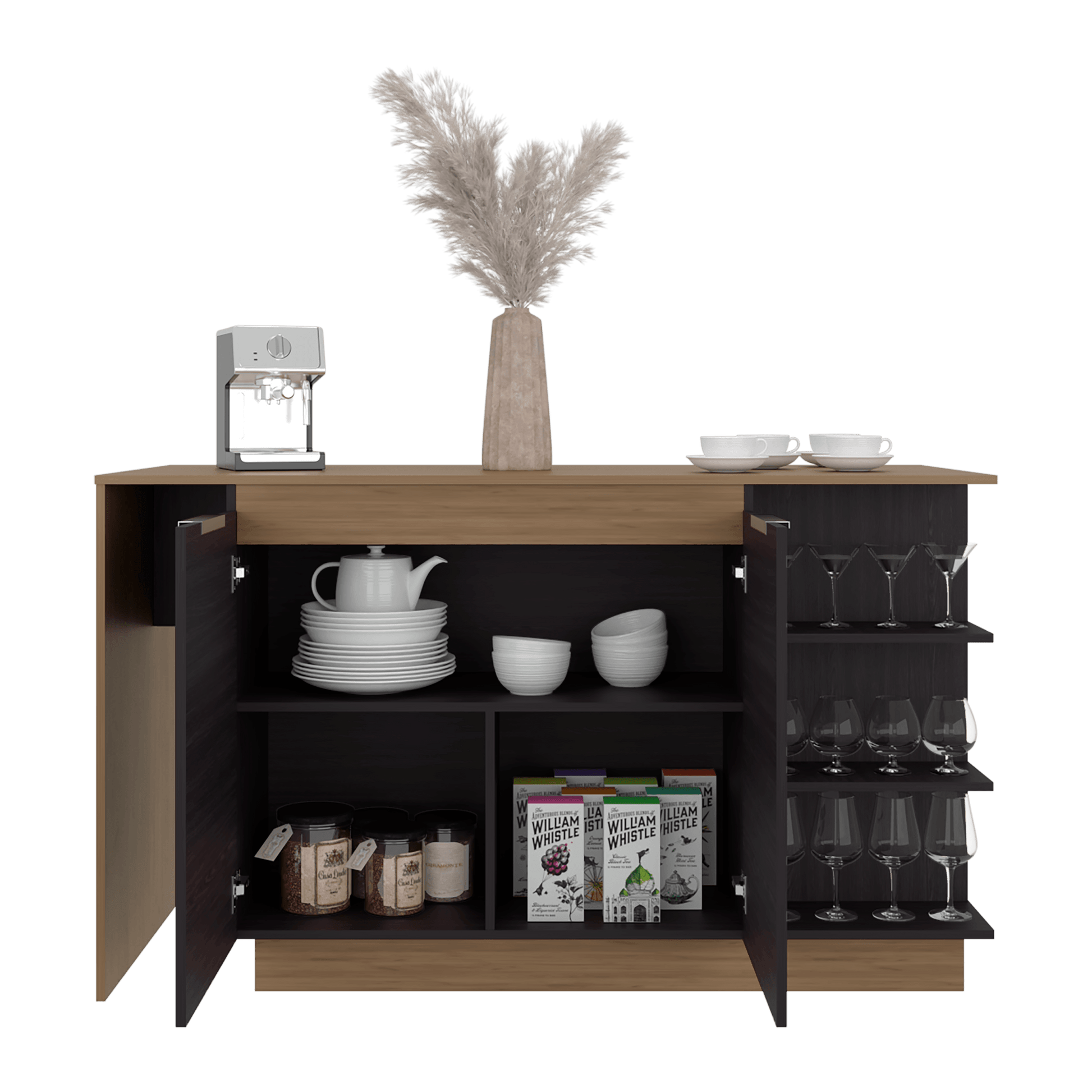 Barra De Cocina Lumina 89X150X62 Rta Wengue Fresno Zf