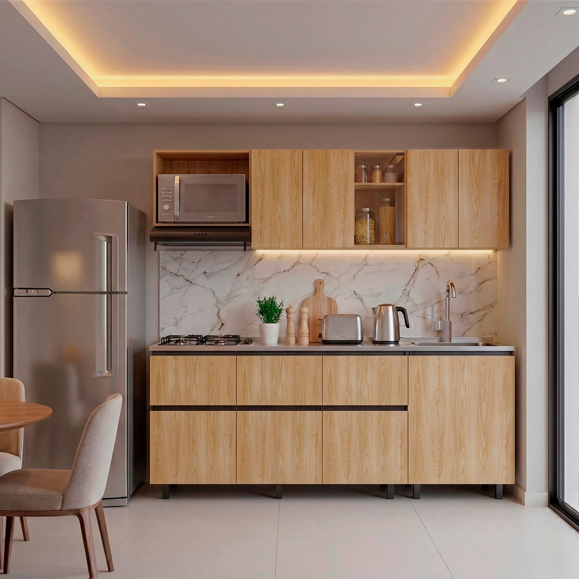Cocina Lirio 210 Derecha 210X212X52 Rta Fresno Eu