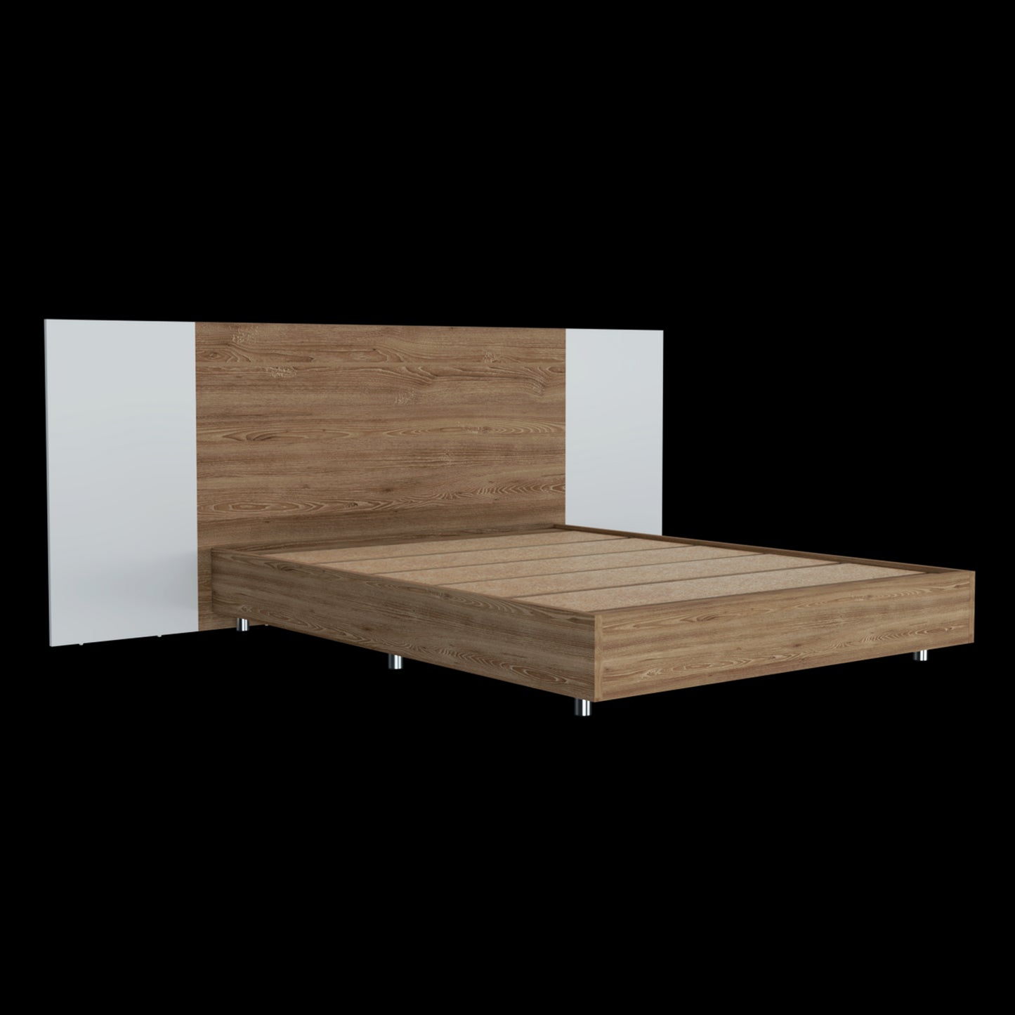Cama 140 Nebraska Rta Miel + Blanco
