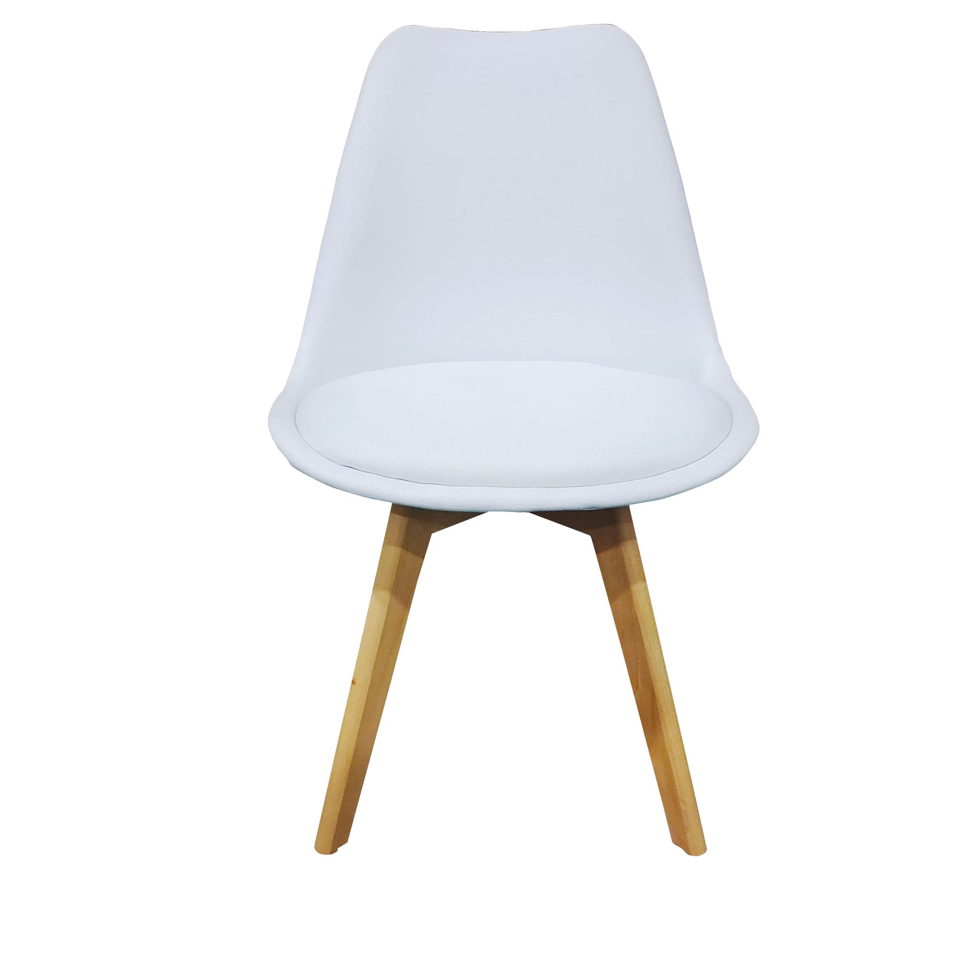 Set Silla Comedor Bm-053-L Blanco Café Claro X4Und