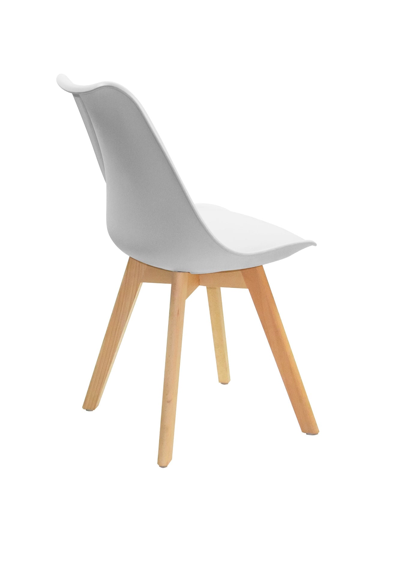 Set X4 Unidades Silla Comedor Blanca Patas Café